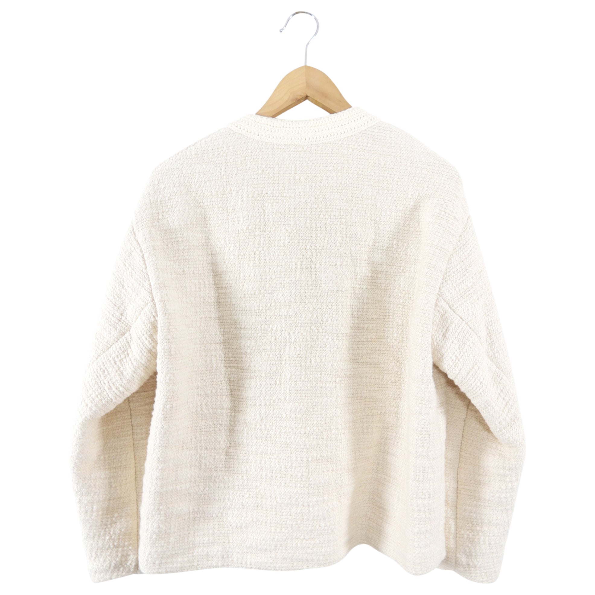 ALC Ivory Boucle Knit Peyton Sweater Jacket for Women - Size M (6/8) | Cozy Cardigan for Fall & Winter | Perfect for Office, Date Night and Casual Outfits