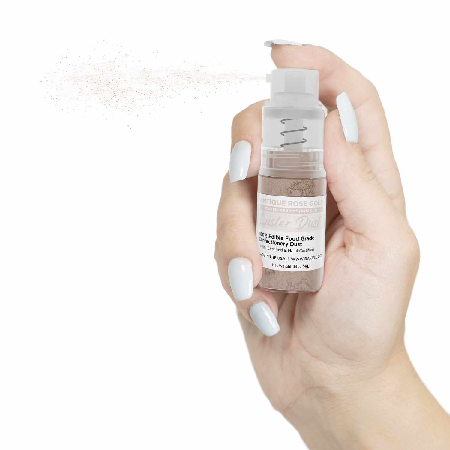 Antique Rose Gold Edible Luster Dust Glitter for Cakes & Desserts | 4g Food-Grade Spray Pump (Case of 12) – Perfect for Wedding Cakes, Cupcakes & Baking Decorations