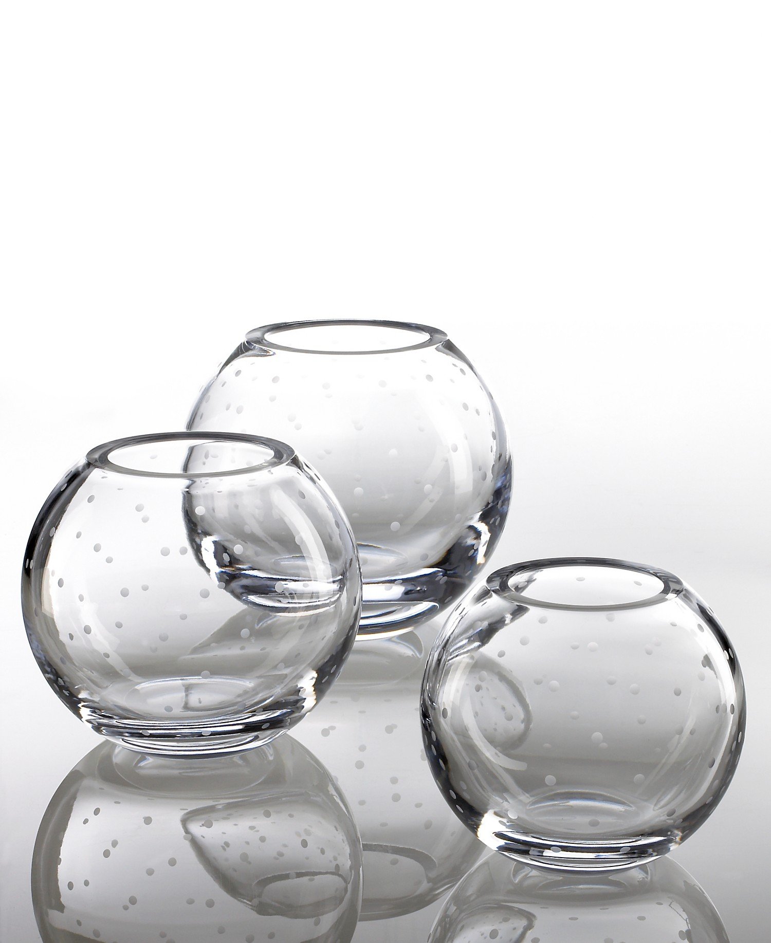 Kate Spade New York Larabee Dot Rose Bowl 8.0 Clear Glass Vase - Perfect for Home Decor, Floral Arrangements & Wedding Centerpieces