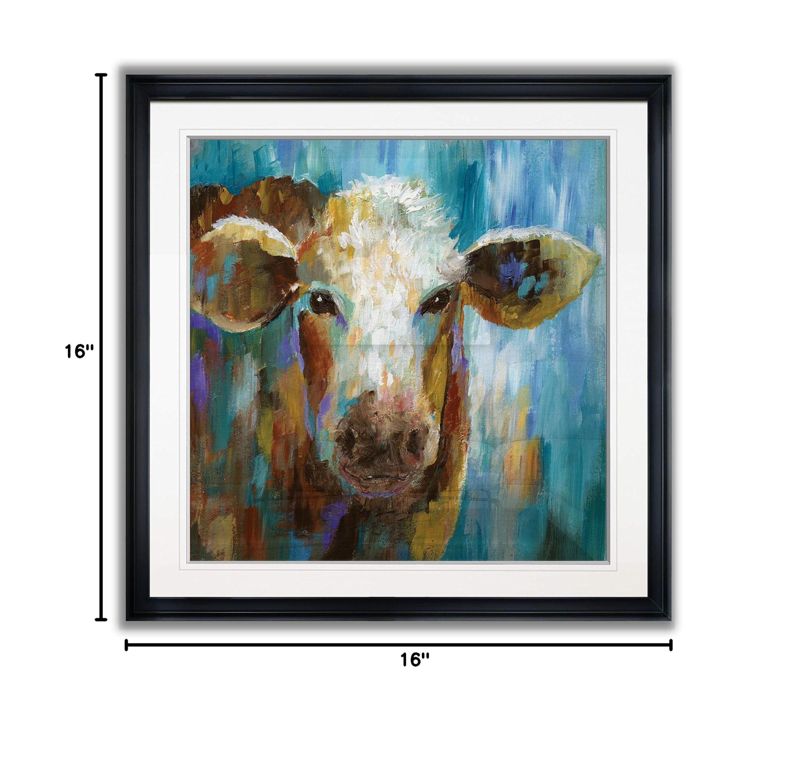 LuLu Belle Calf Painting - Premium Framed Animal Art for Nursery & Kids Room Decor - High Quality Giclee Canvas Print Ready to Hang - Perfect for Baby Shower Gifts & Children's Bedroom Wall Decor