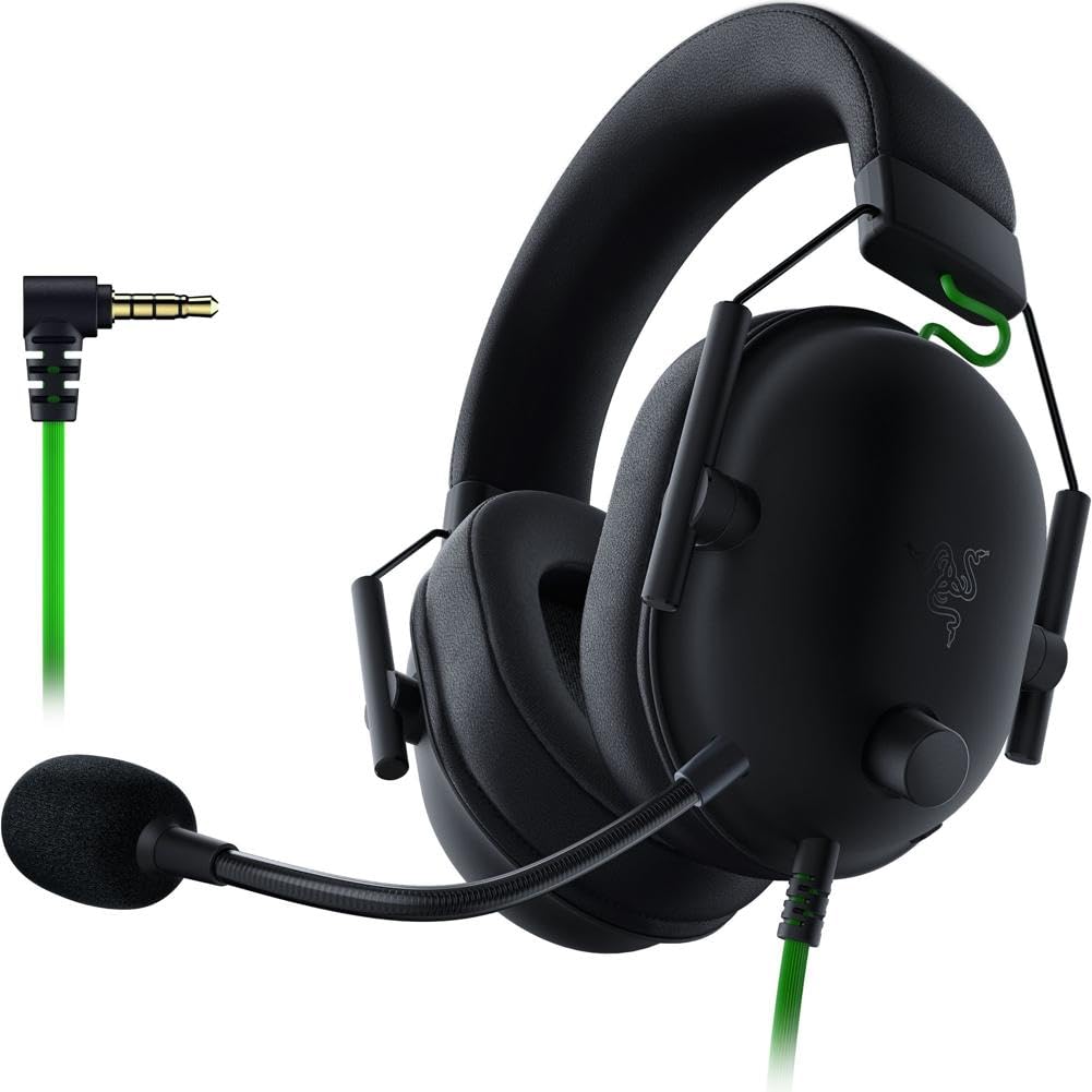 Razer BlackShark V2 X Gaming Headset with 7.1 Surround Sound, 50mm Drivers & Memory Foam Cushion - Compatible with PC, PS4, PS5, Nintendo Switch - 3.5mm Audio Jack (Black) - Perfect for Competitive Gaming, Streaming & Esports