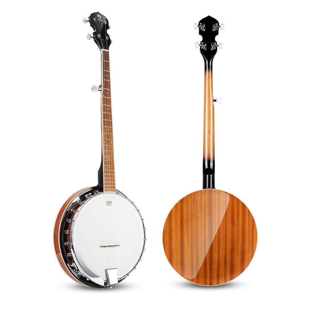 Vangoa 5 String Full Size Banjo with Resonator & Remo Head - Professional Closed Back Banjo Kit for Adults & Beginners - Includes Premium Accessories - Perfect for Bluegrass, Folk Music & Live Performances