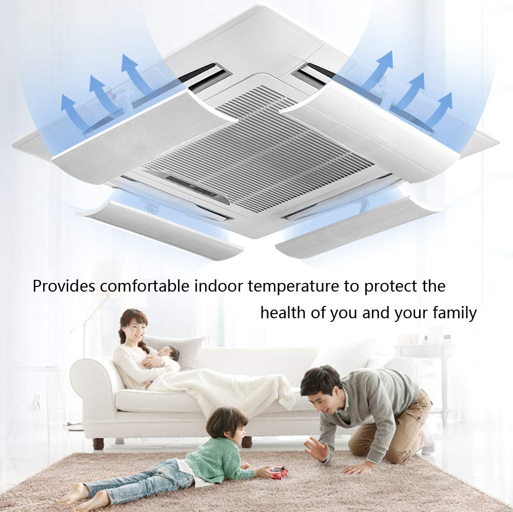 Adjustable Air Conditioner Deflector for Ceiling Central AC - Telescopic Design (50-74cm), ABS+PP Material, Prevent Direct Airflow - Perfect for Bedrooms, Offices & Living Rooms