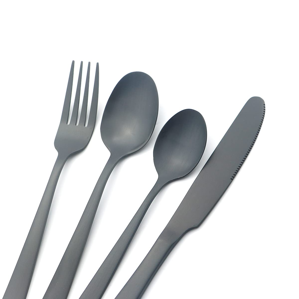 Matte Red 24-Piece Stainless Steel Flatware Set - Satin Finish Silverware for 6, Dishwasher Safe Cutlery Set with Forks, Spoons & Knives - Perfect for Dinner Parties, Restaurants & Everyday Kitchen Use