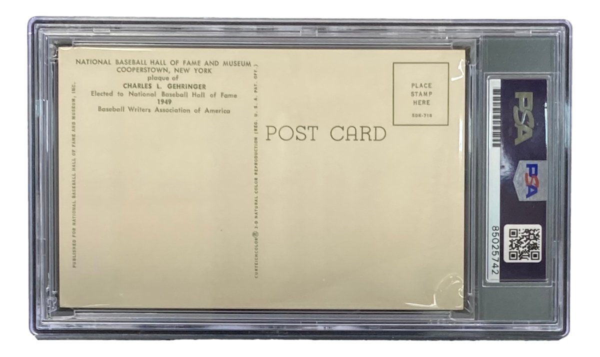 Charlie Gehringer Autographed 4x6 Detroit Tigers Hall of Fame Plaque Card with PSA/DNA Certification #85025742 - Perfect for Baseball Memorabilia Collectors and Sports Fans Display