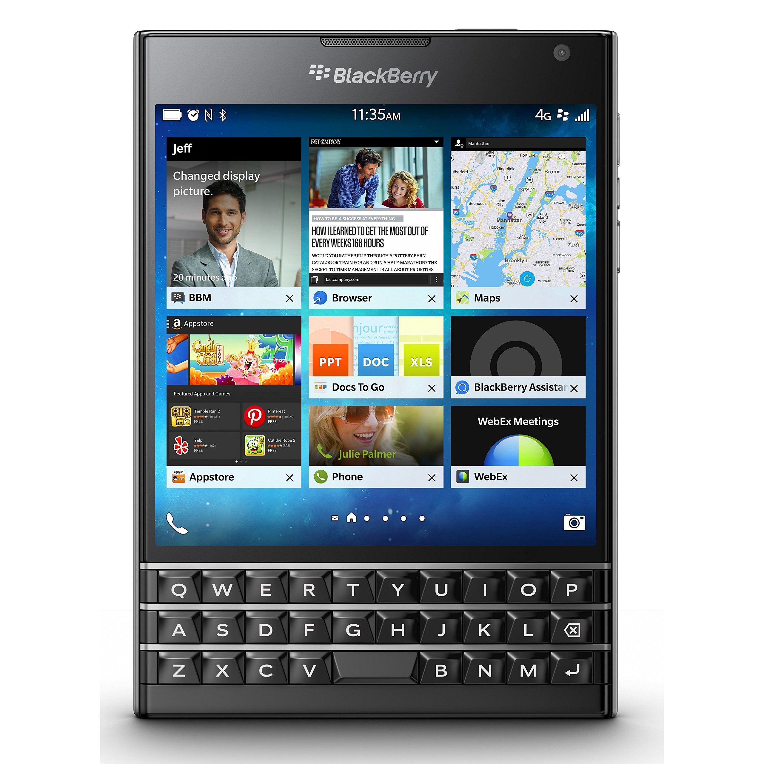 BlackBerry Passport 32GB Unlocked GSM Smartphone - Silver | Business & Productivity Phone for Professionals | Secure Communication & Email Access