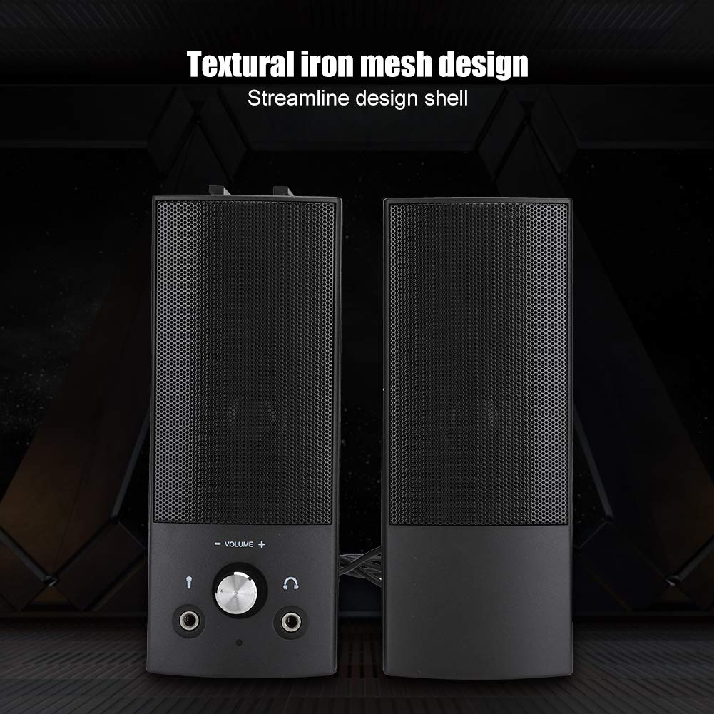 Hakeeta Wired Computer Audio Speaker V-117, Stereo Bass Surround Sound for Home, Desktop, Laptop, Gaming & Music
