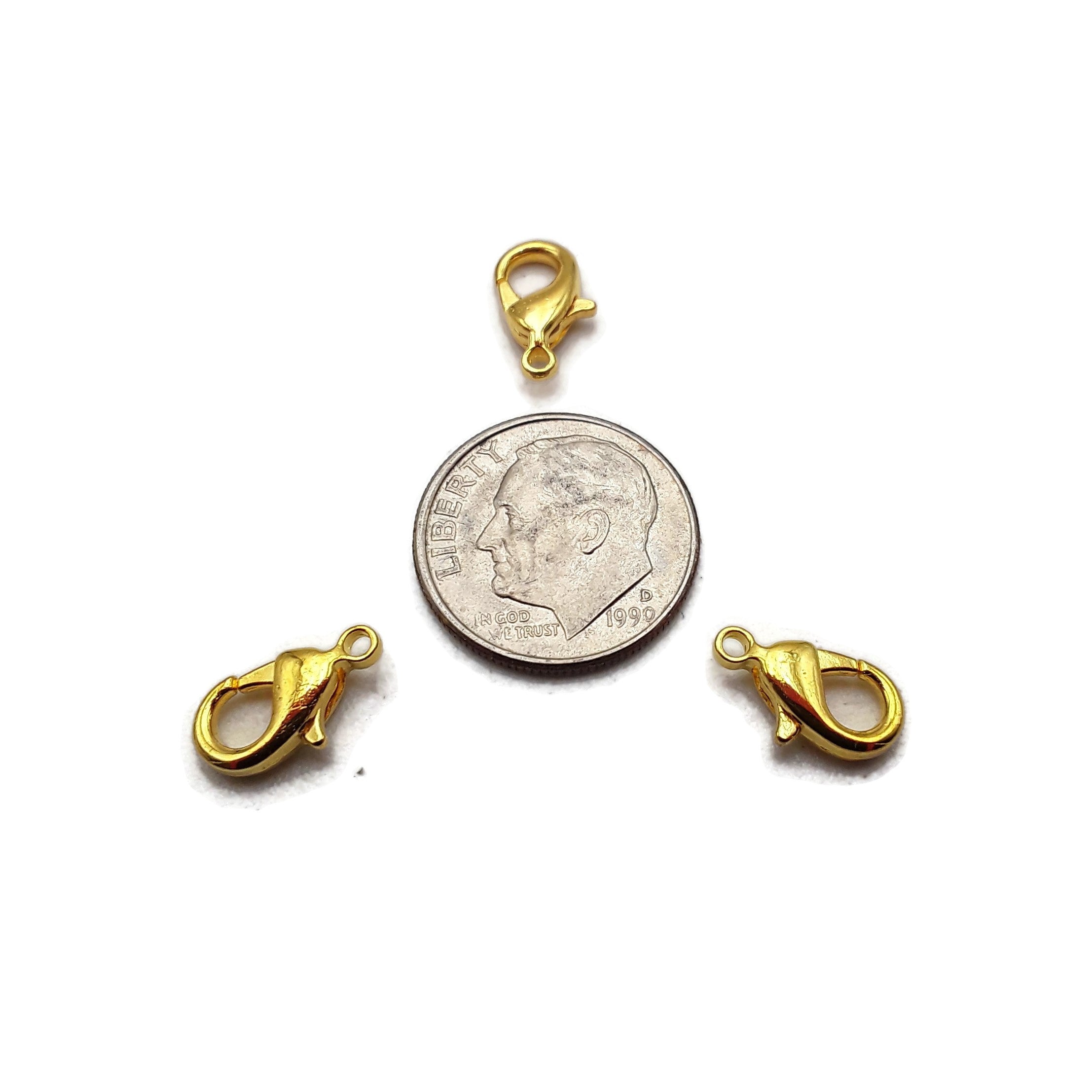 50pcs Gold Plated Lobster Claw Clasps 6x12mm - Jewelry Making Supplies for Necklaces, Bracelets & DIY Crafts - Bulk Pack