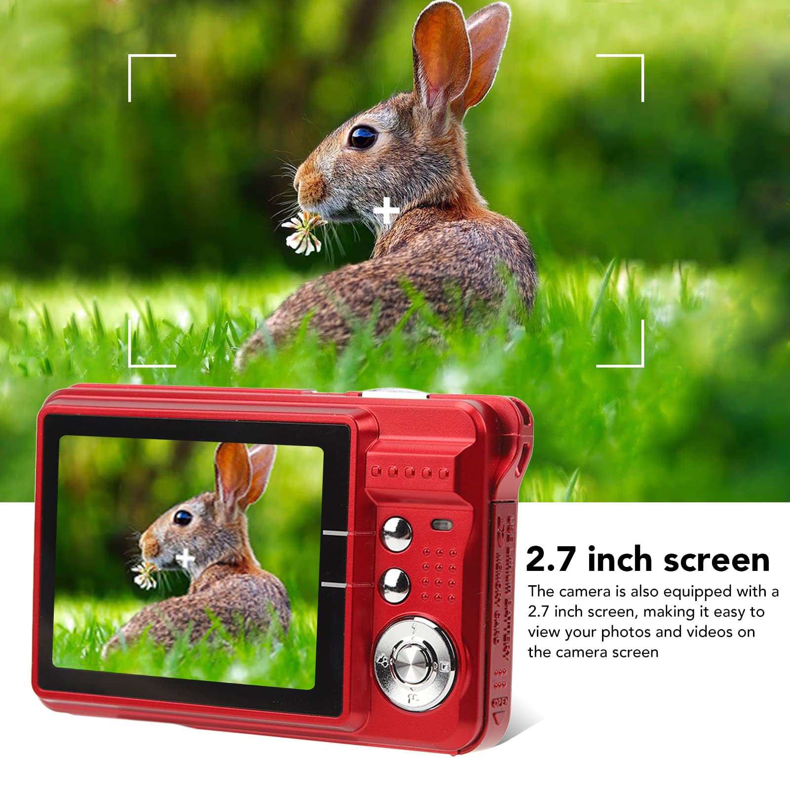 4K 48MP Vlogging Camera with Anti-Shake & 8X Zoom - 2.7 Inch LCD Digital Camcorder for YouTube, Travel Vlogging, Live Streaming (Red) - Perfect for Content Creators, Beginners & Outdoor Adventures