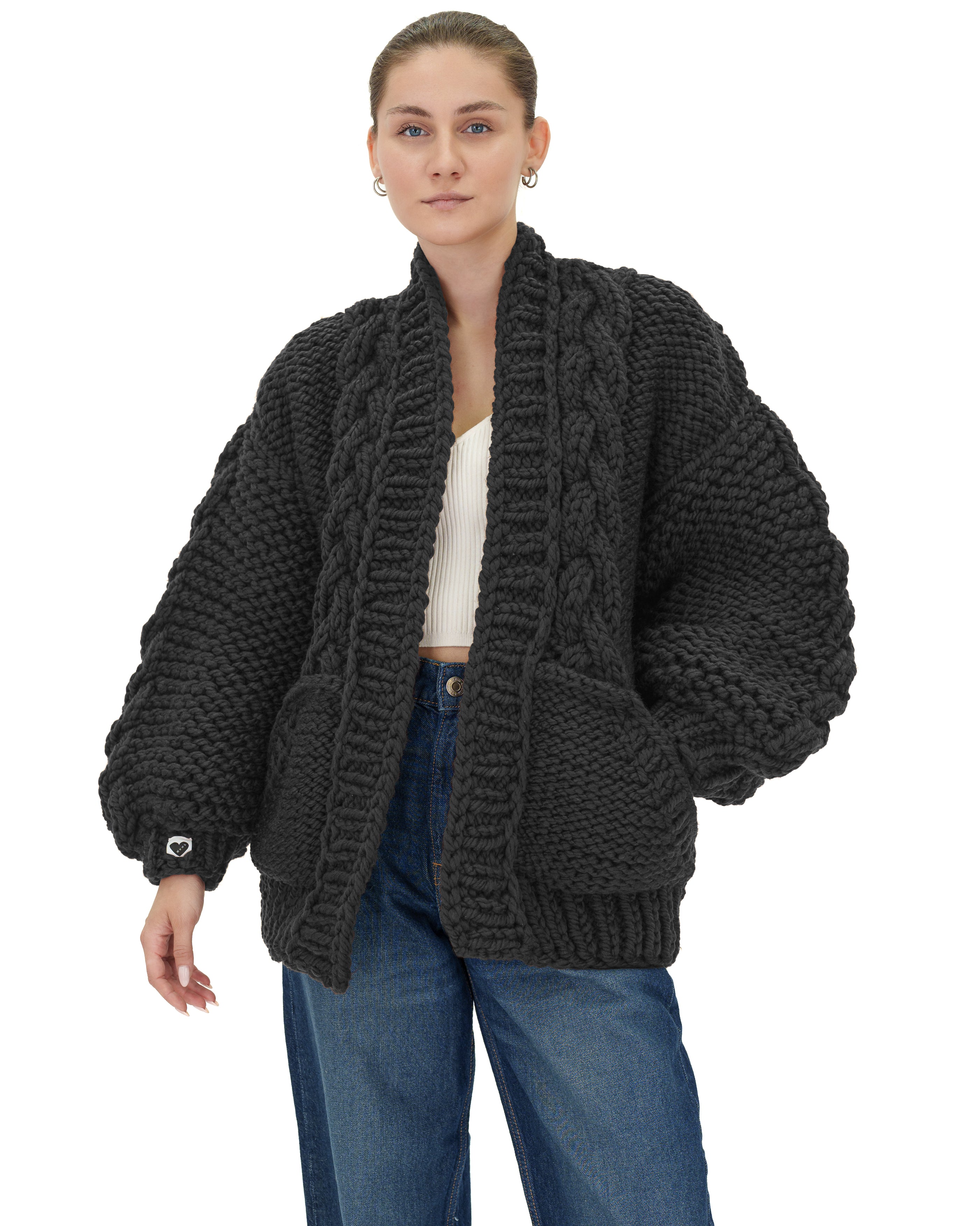 Stylish Braided Pocket Cardigan for Women - Soft Knit Open Front Sweater | Perfect for Fall, Winter & Layering Outfits