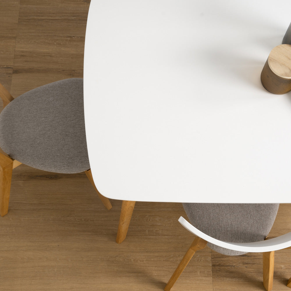 AIMON 150cm Dining Table - Natural & White Finish - Perfect for Kitchen, Dining Room, and Small Space Homes