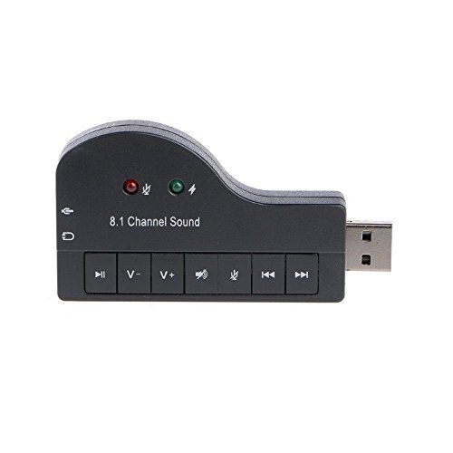 Technotech 8.1 Channel USB Sound Card Adapter - 3D Audio Converter for Windows & Linux (Black) | Perfect for Gaming, Music Production & Home Theater Systems