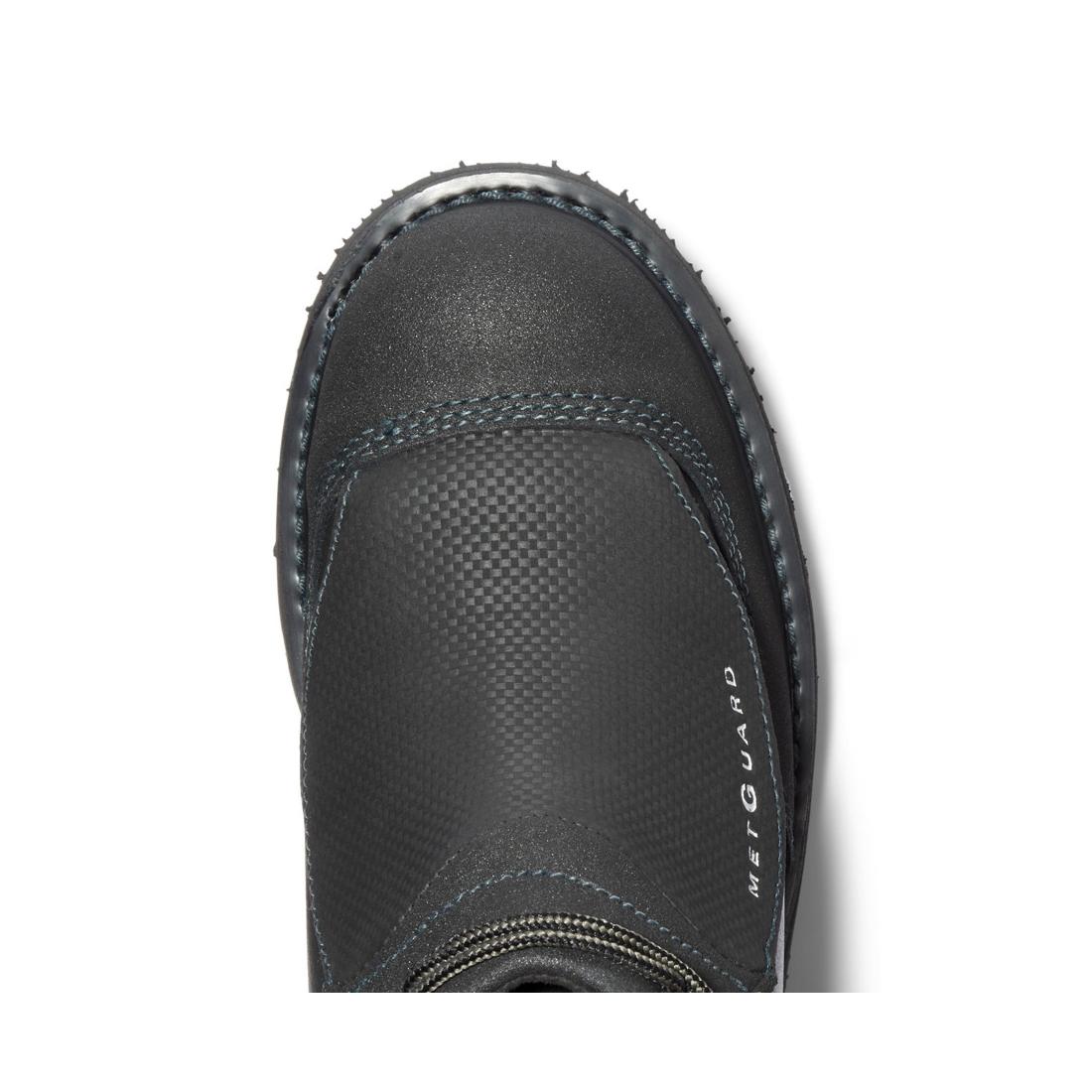 6 Inch Steel Toe Work Boots with External Met Guard - Black Safety Shoes for Construction, Warehouse & Industrial Work