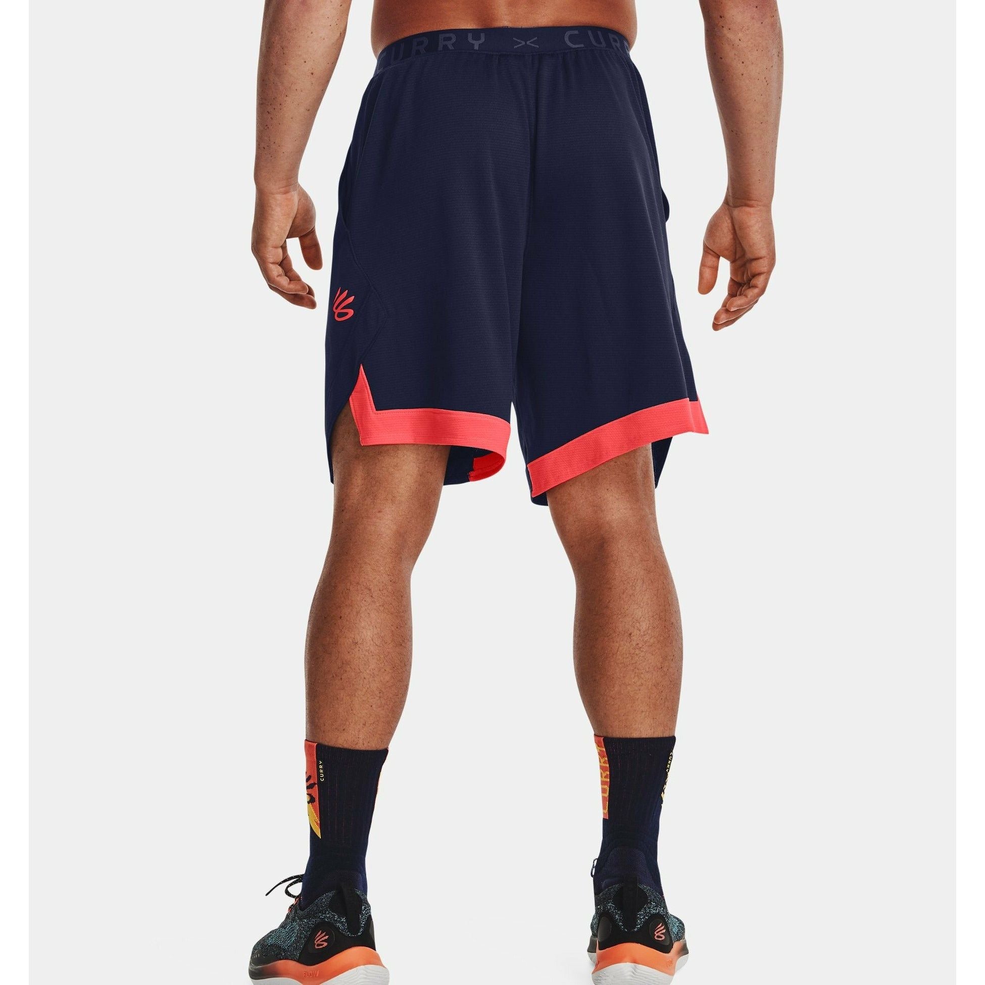 Under Armour Men's Curry Splash Basketball Shorts - Midnight Navy/Taxi - Lightweight & Breathable for Training, Gym & Outdoor Sports