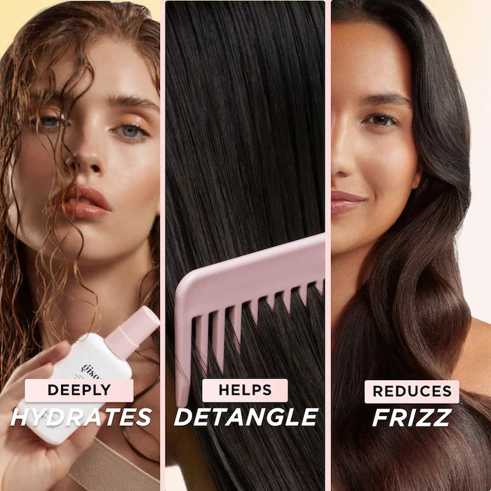 Gisou Honey Infused Leave-In Conditioner for Hydrated & Shiny Hair - Perfect for Dry, Damaged & Frizzy Hair Care Routine