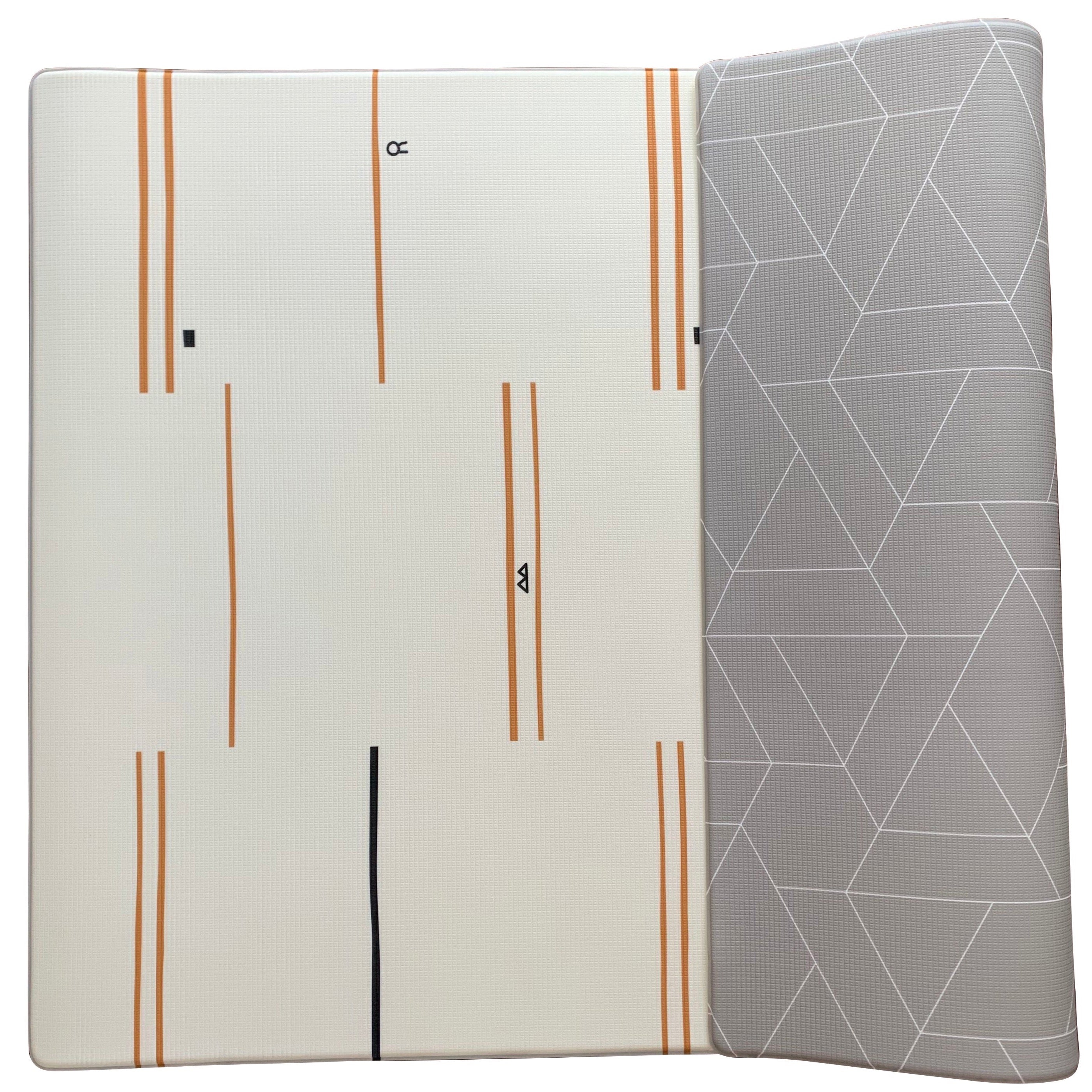 Ofie Play Mat - Zen Line + Eze Non-Toxic Baby Crawling Mat with Geometric Patterns, Perfect for Nursery, Playroom & Daycare Floor Protection