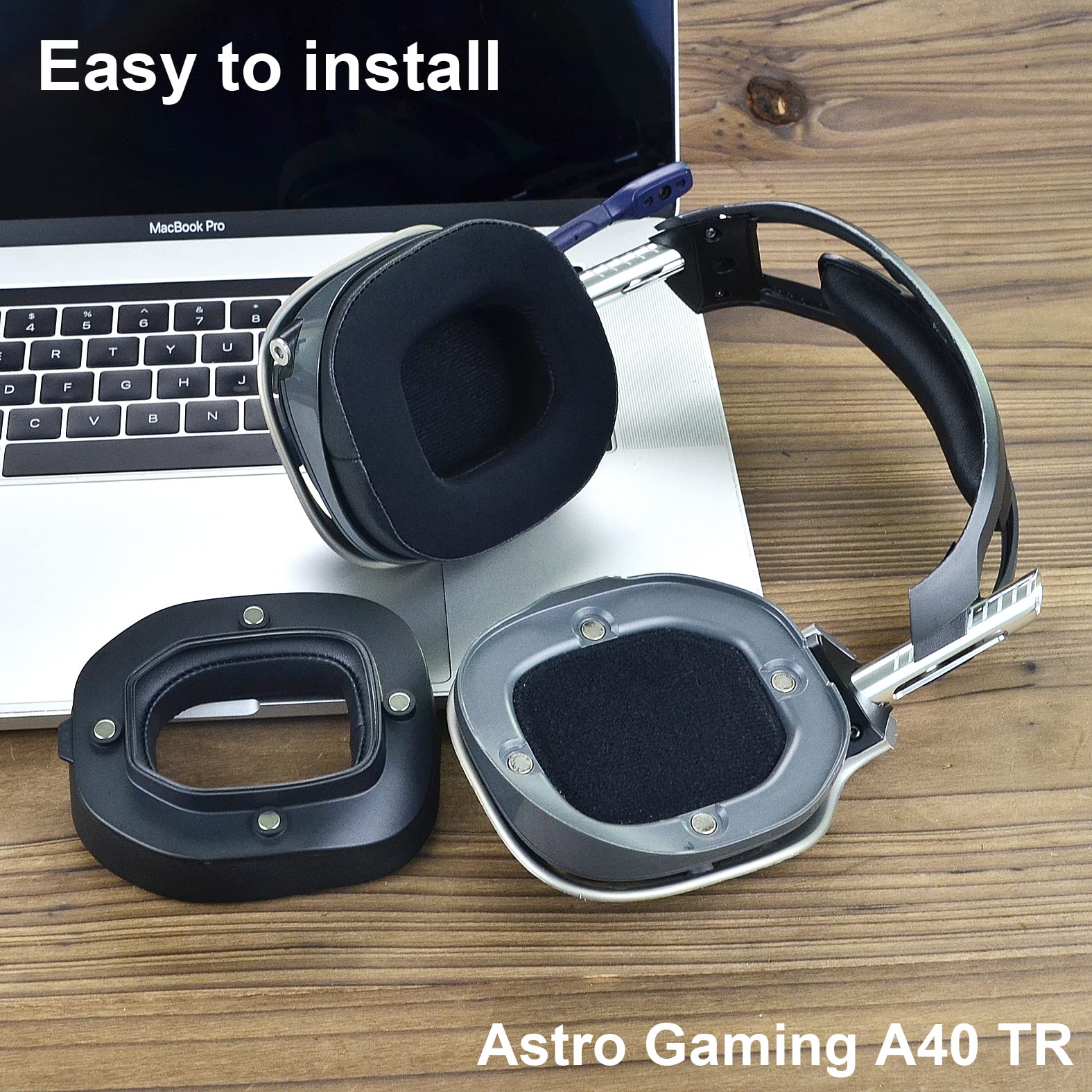 Defean A40 TR Mod Kit - Replacement Earpads & Headband for Astro Gaming A40 TR Headset | High-Density Noise Cancelling Foam Ear Cushions | Premium Black Silky Cool Fabric | Perfect for Gaming, Streaming & Long Wear Comfort