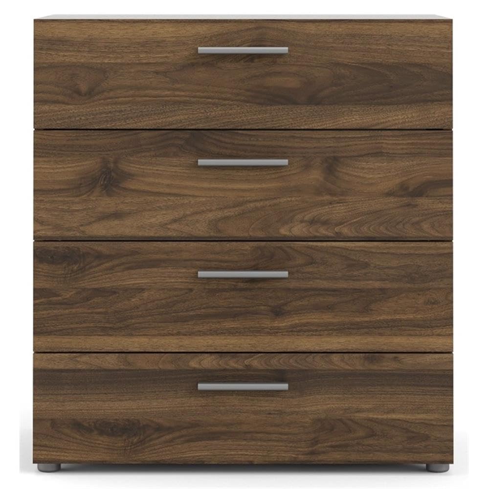 Home Square 3-Piece Walnut Bedroom Set with 4-Drawer Dresser & 2 Nightstands - Perfect for Master Bedroom, Guest Room & Apartment Decor