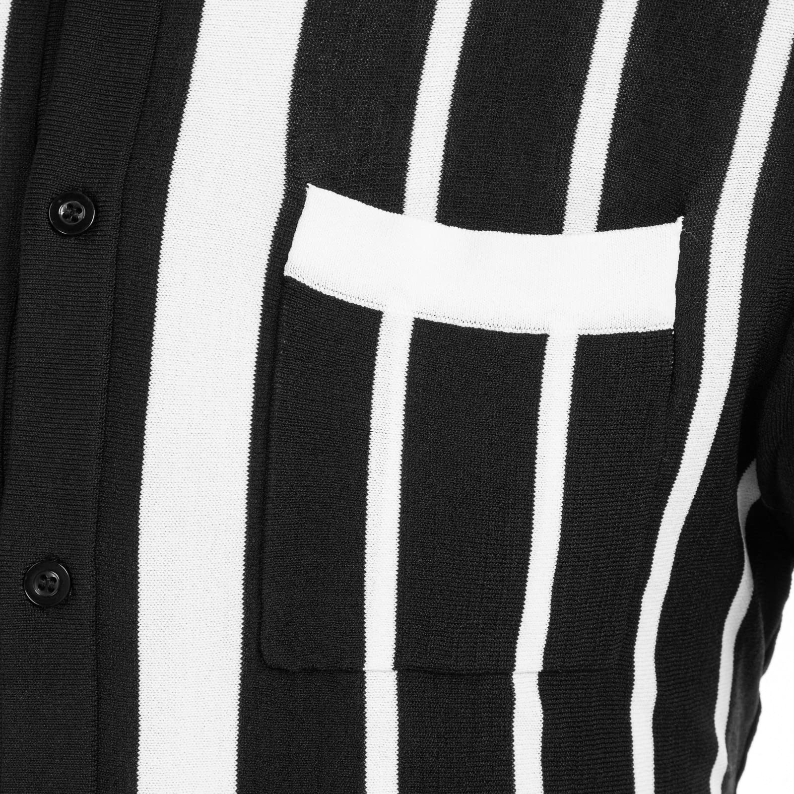 PJ PAUL JONES Men's Vintage Striped Polo Shirts - Button Down Knitted Golf Shirts for Casual Wear & Sports Activities
