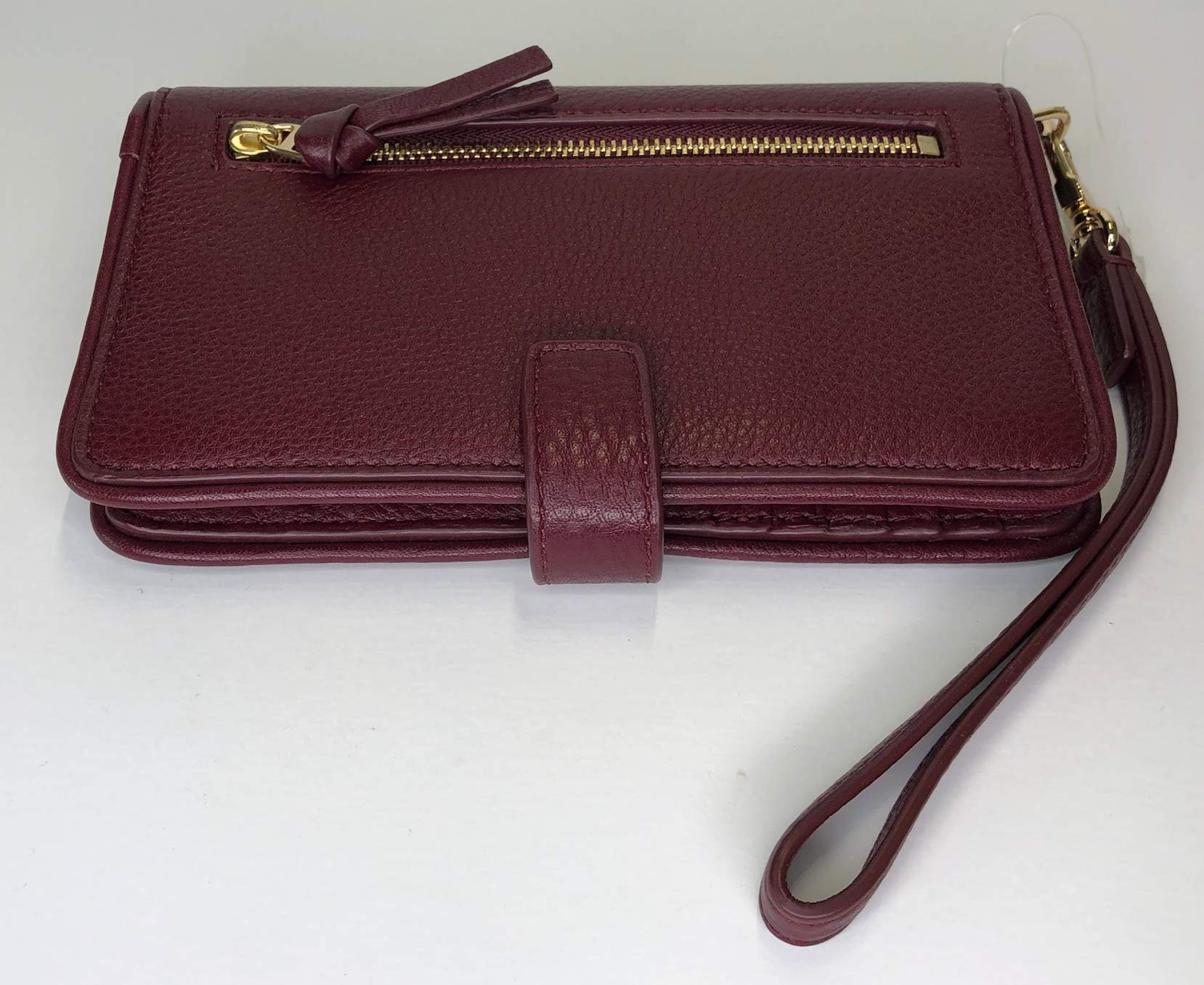 Tory Burch Britten Smartphone Wallet Wristlet Crossbody Bag - Imperial Garnet | RFID Blocking | Perfect for Everyday Use, Travel & Shopping