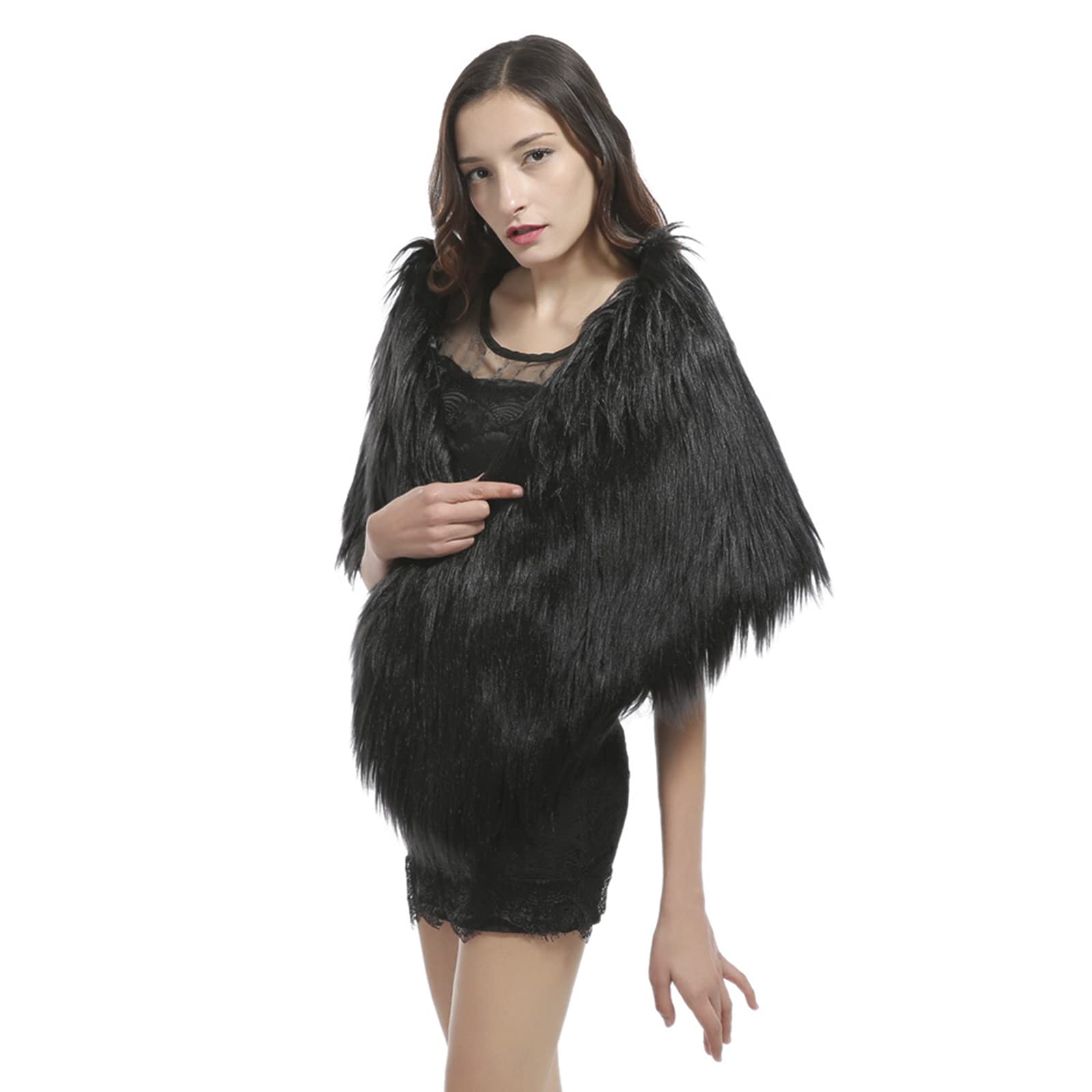 Luxury NICEYEA Faux Fur Shawl Wrap Stole for Women - Elegant Winter Bridal Wedding Scarf, Warm Evening Cape - Perfect for Weddings, Parties & Cold Weather Fashion