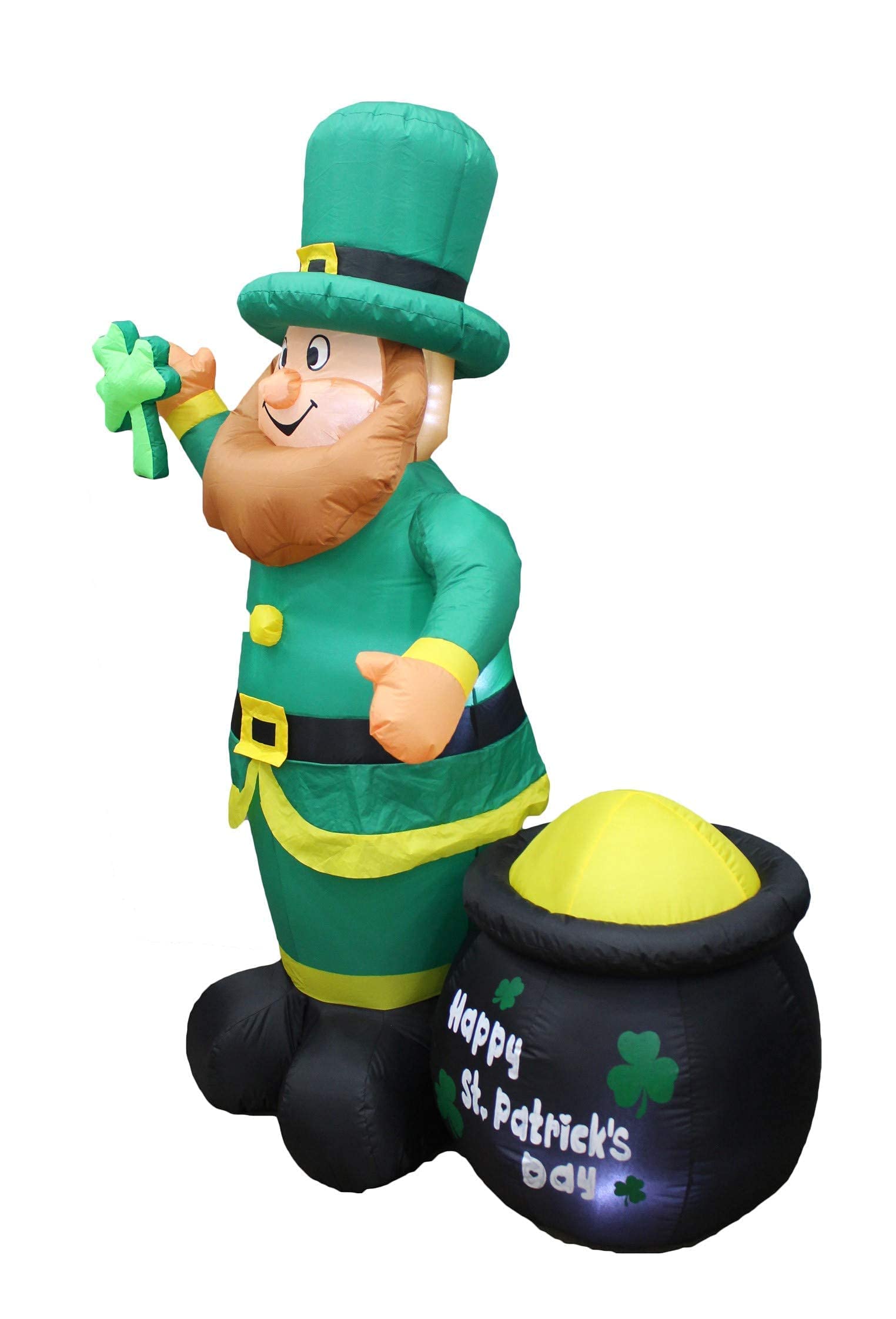 6ft Tall Inflatable Leprechaun with Pot of Gold & Patriotic Uncle Sam - Saint Patrick's Day & 4th of July Party Decorations Bundle - Perfect for Backyard Celebrations, Holiday Festivities, and Outdoor Themed Events