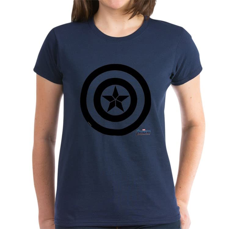 Captain America Shield Women's Cotton T-Shirt | Marvel Avengers Superhero Graphic Tee | Casual Wear for Fans & Cosplay