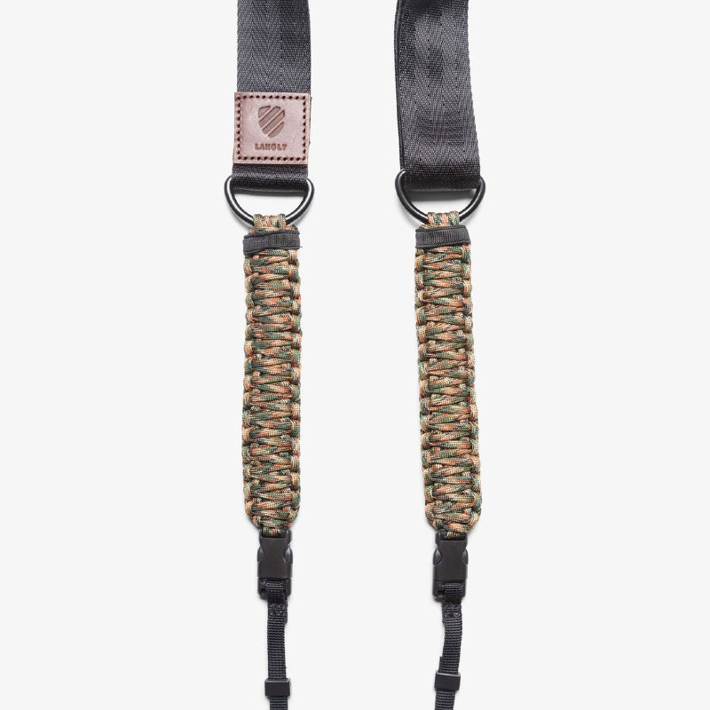 Durable Langly Paracord Camera Strap - Adjustable Camo Design for DSLR & Mirrorless Cameras - Perfect for Outdoor Photography, Hiking & Travel