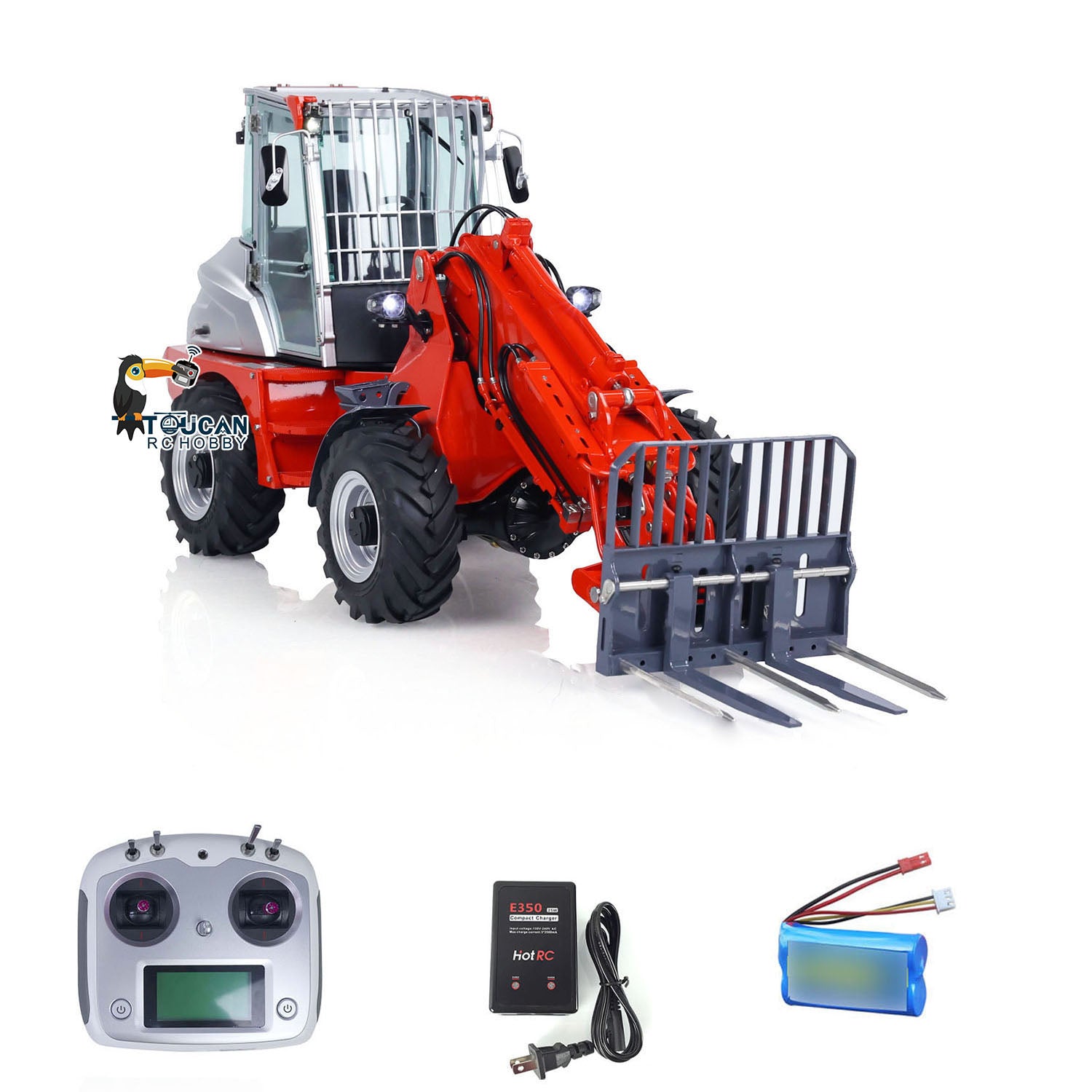 1:14 LESU RTR RC Hydraulic Telescopic Arm Loader AT1050 Fork Lift Truck Model - Assembled & Painted (478x165x221mm) - Perfect for RC Construction Enthusiasts & Collectors