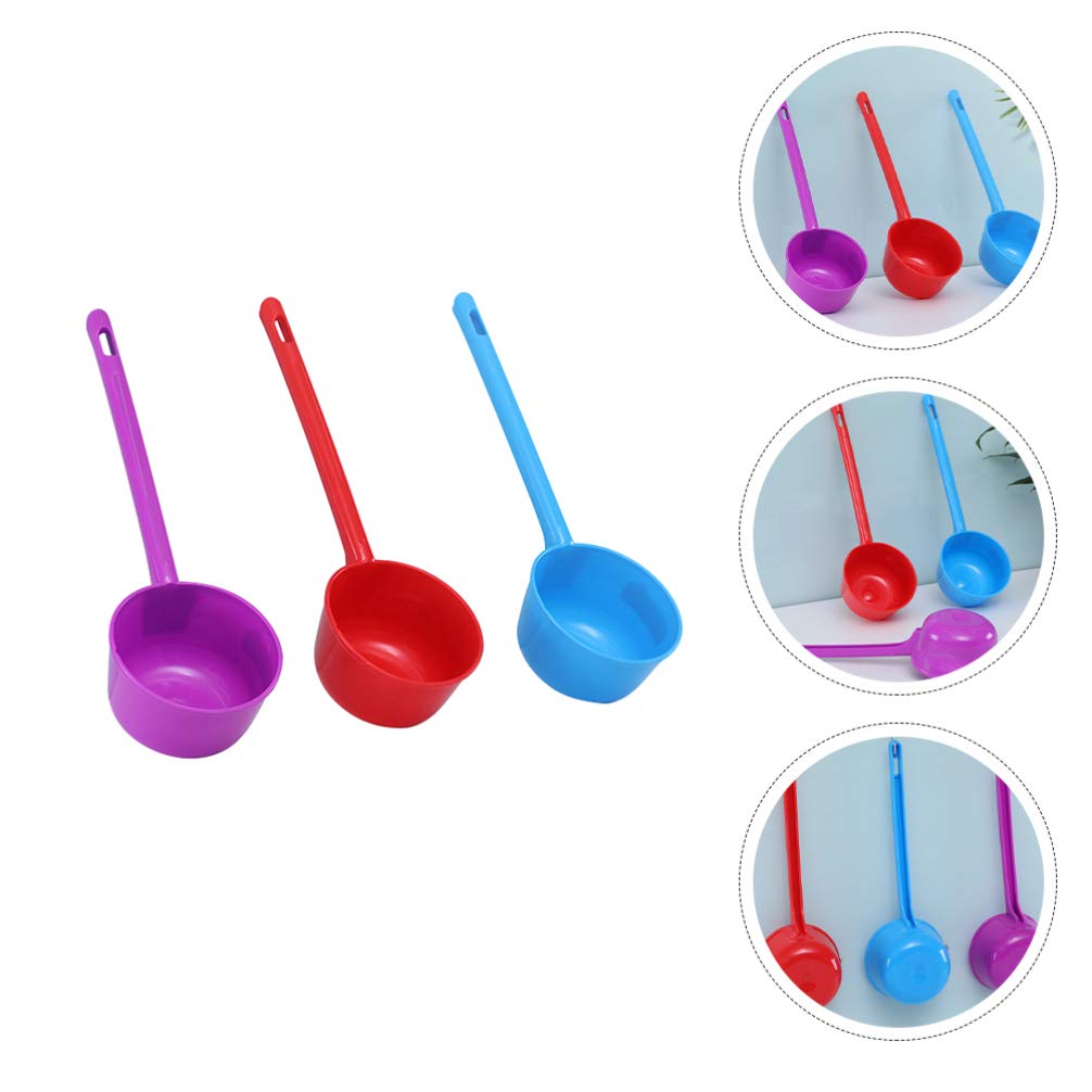 Hemoton 3-Piece Plastic Water Scoop Set - Kitchen Ladles for Washing, Cooking & Serving - Durable Household Spoons for Rice, Soup, and Liquid Ingredients - Perfect for Home Kitchen & Camping Use