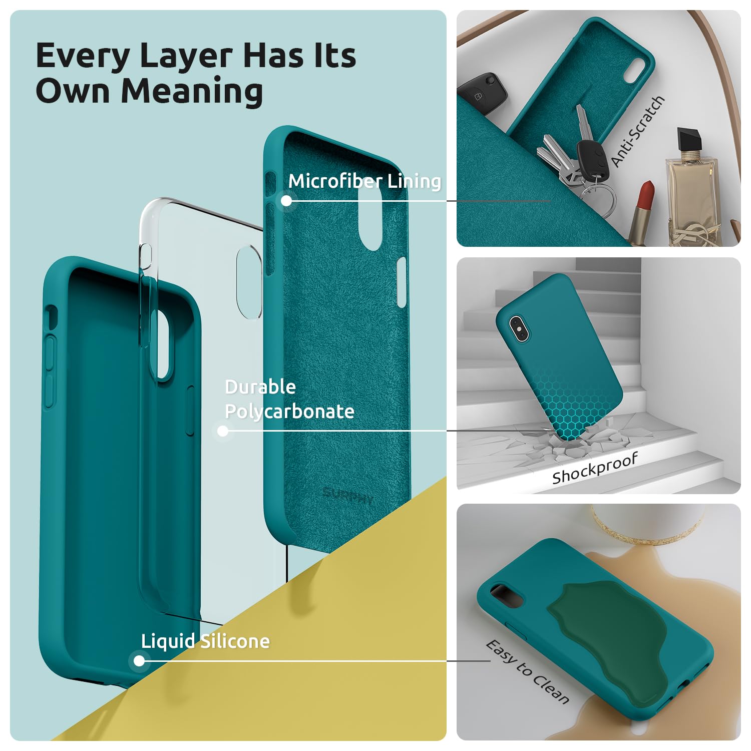 Premium Liquid Silicone Phone Case for iPhone X/XS 5.8