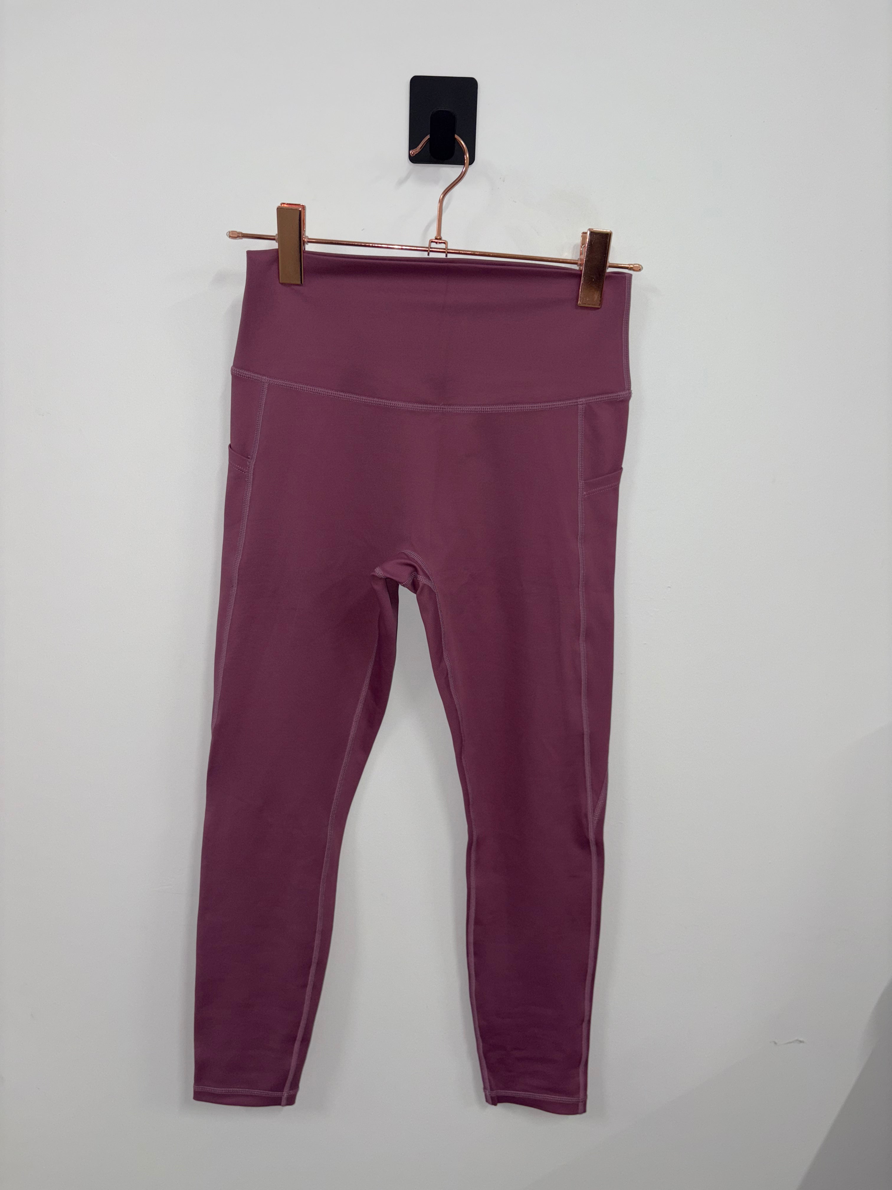 Empowered High-Waisted Yoga Leggings with Pockets for Women - Berry Color, Small Size | Perfect for Workouts, Running & Everyday Comfort