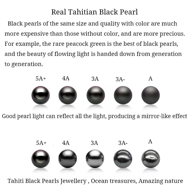 Tahitian Black Pearl Necklace for Women - 18K Gold Plated Sterling Silver Pearl Pendant - Elegant Gift for Wife, Mom, Girlfriend - Perfect for Wedding, Birthday, Anniversary, Mother's Day, Valentine's Day & Christmas - Luxury Jewelry for Special Occasions & Evening Events