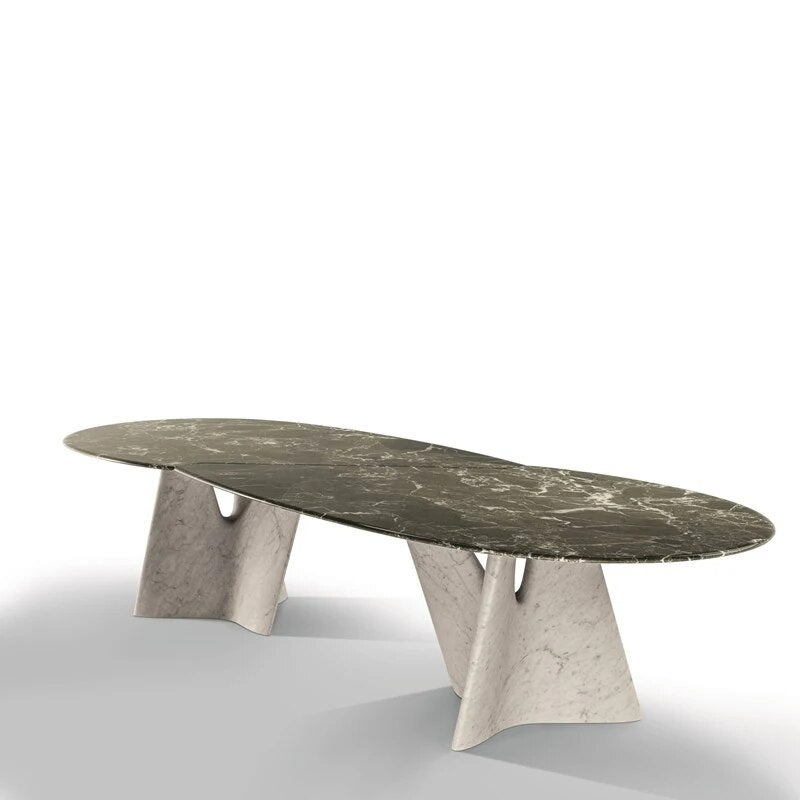 Italian Designer Marble Skeleton Dining Table - Modern Luxury Dining Room Furniture for Home & Restaurant Decor | Elegant Dinner Party & Fine Dining Centerpiece