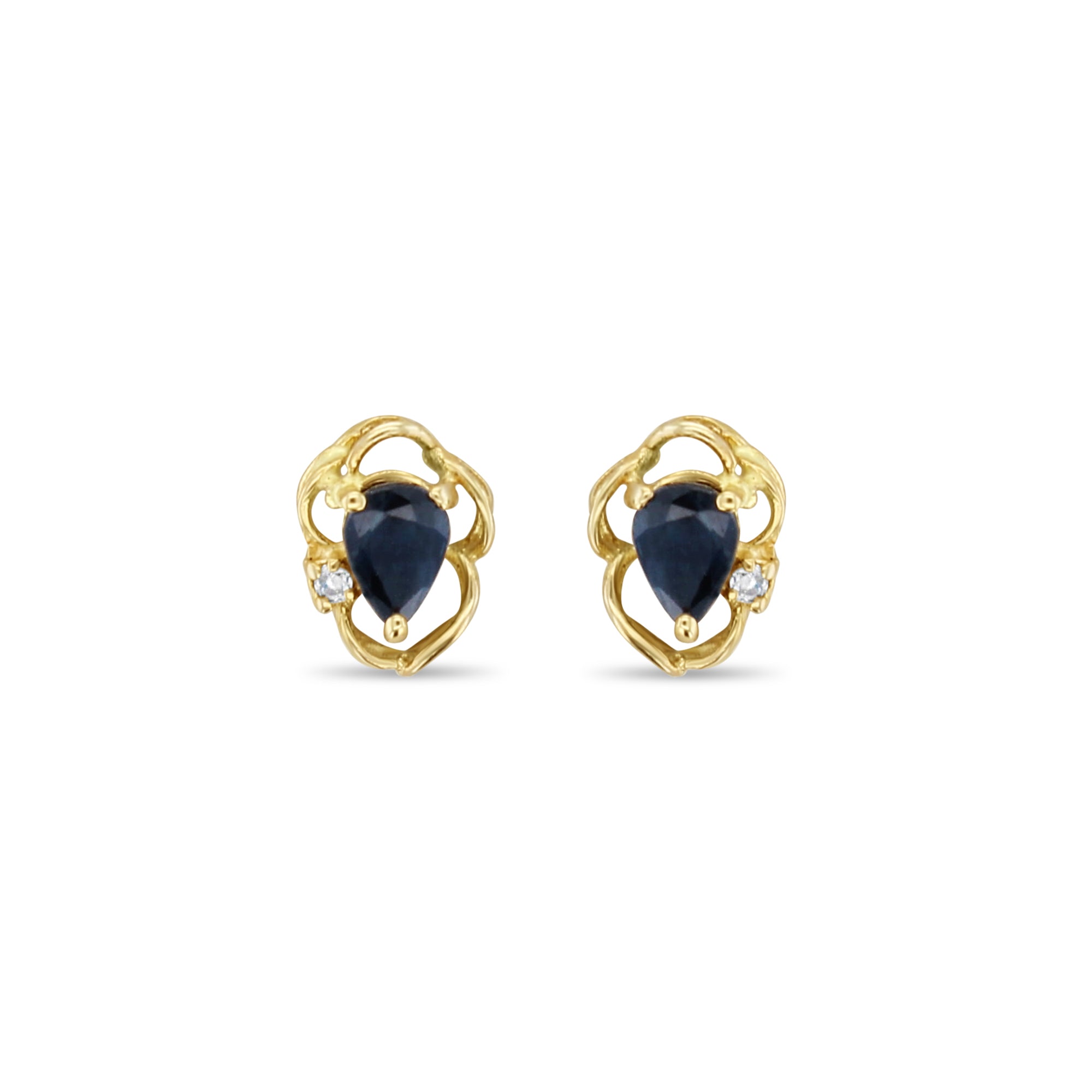 Exquisite Teardrop Sapphire Stud Earrings with Diamond Accent - Perfect for Weddings, Parties & Special Occasions