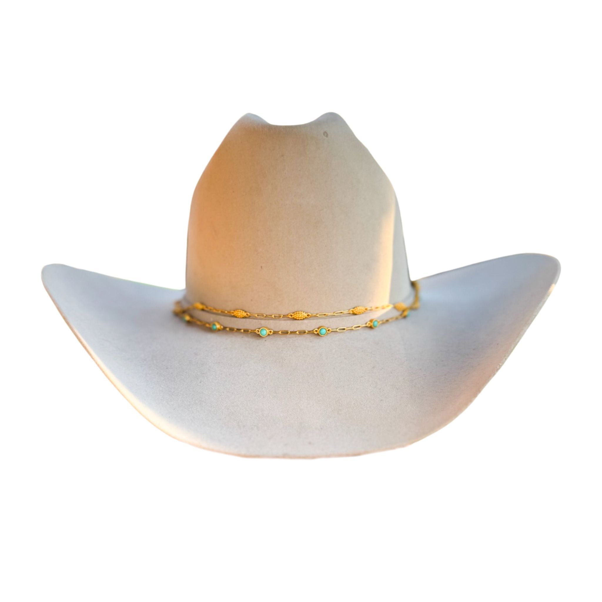 Flights of Fancy Turquoise Hat Band - Vintage Style Hat Accessory for Western, Cowboy & Derby Hats - Perfect for Rodeos, Weddings & Country Music Events