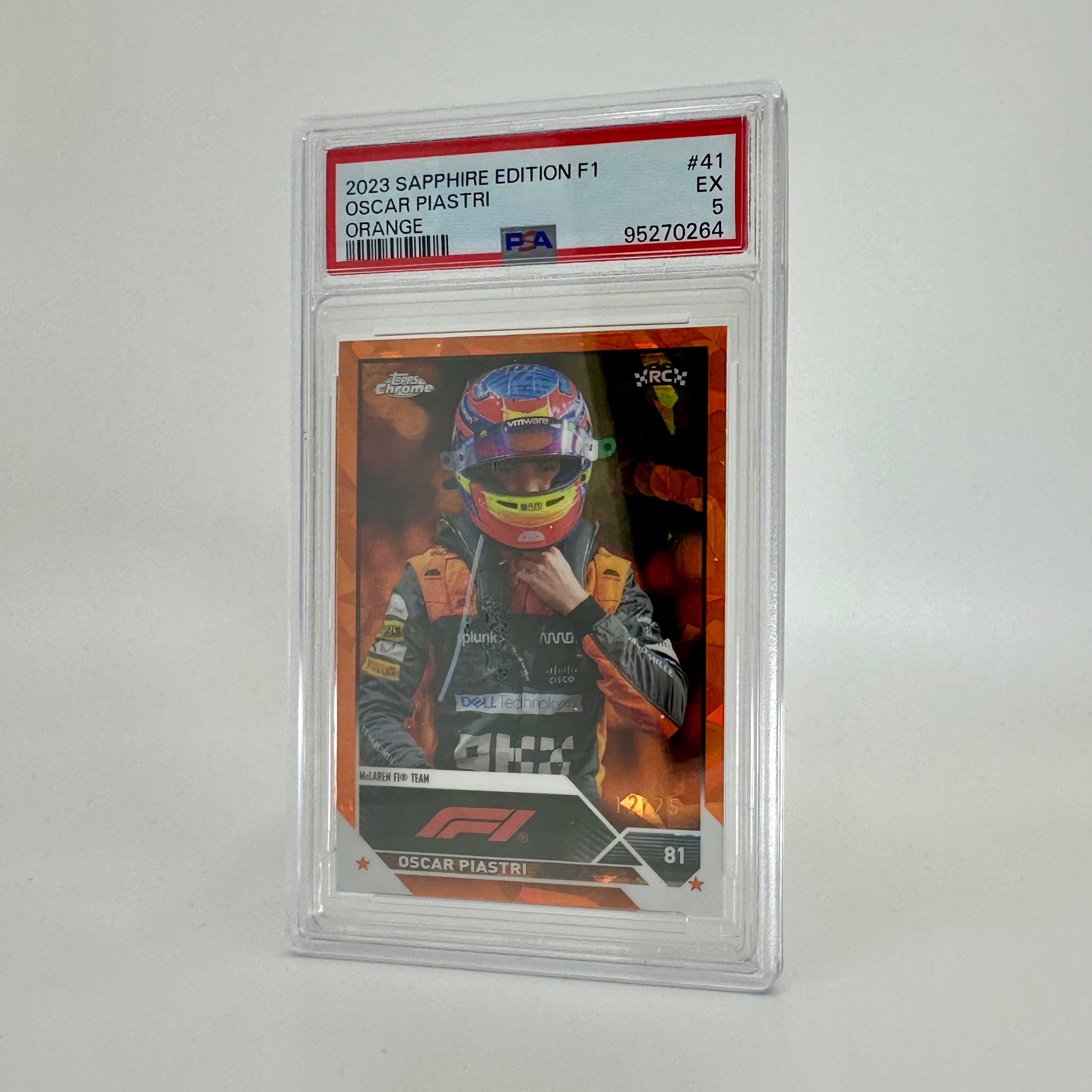 2023 Topps Chrome F1 Oscar Piastri #41 Rookie Card - PSA 5 Sapphire Edition (12/25 Orange) - Perfect for F1 Collectors, Racing Fans & Sports Memorabilia Enthusiasts