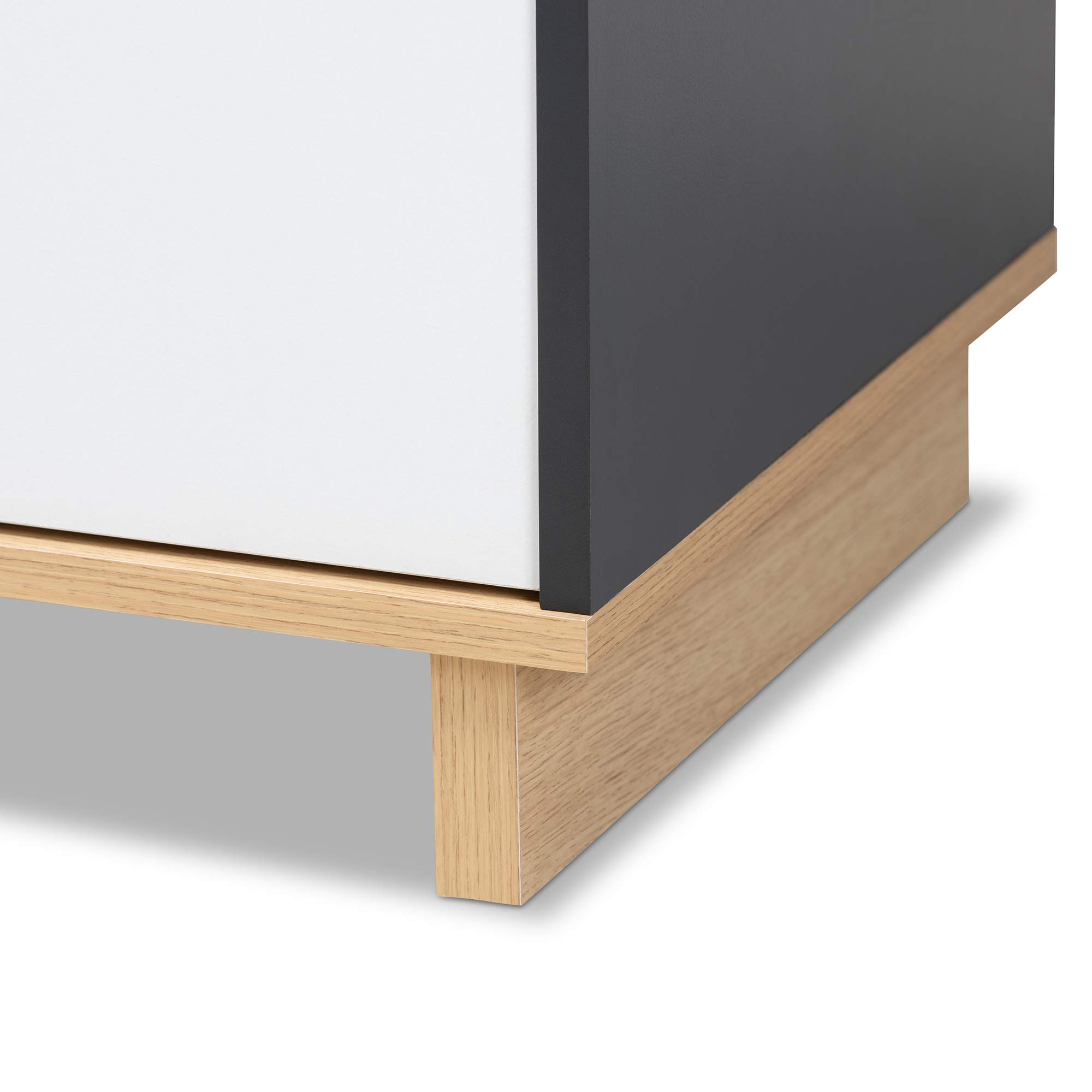 Baxton Studio Modern Sideboard & Buffet Server - White, Oak, Grey Finish - Entryway, Dining Room, Living Room Storage Furniture