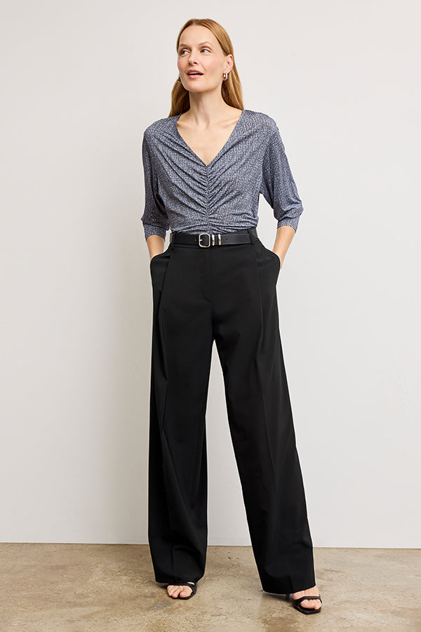 Harrison Wide Pleated Jeans for Women - High Waist Stretch Denim Pants - Comfortable & Stylish Black Jeans for Casual Wear, Work, and Everyday Outfits