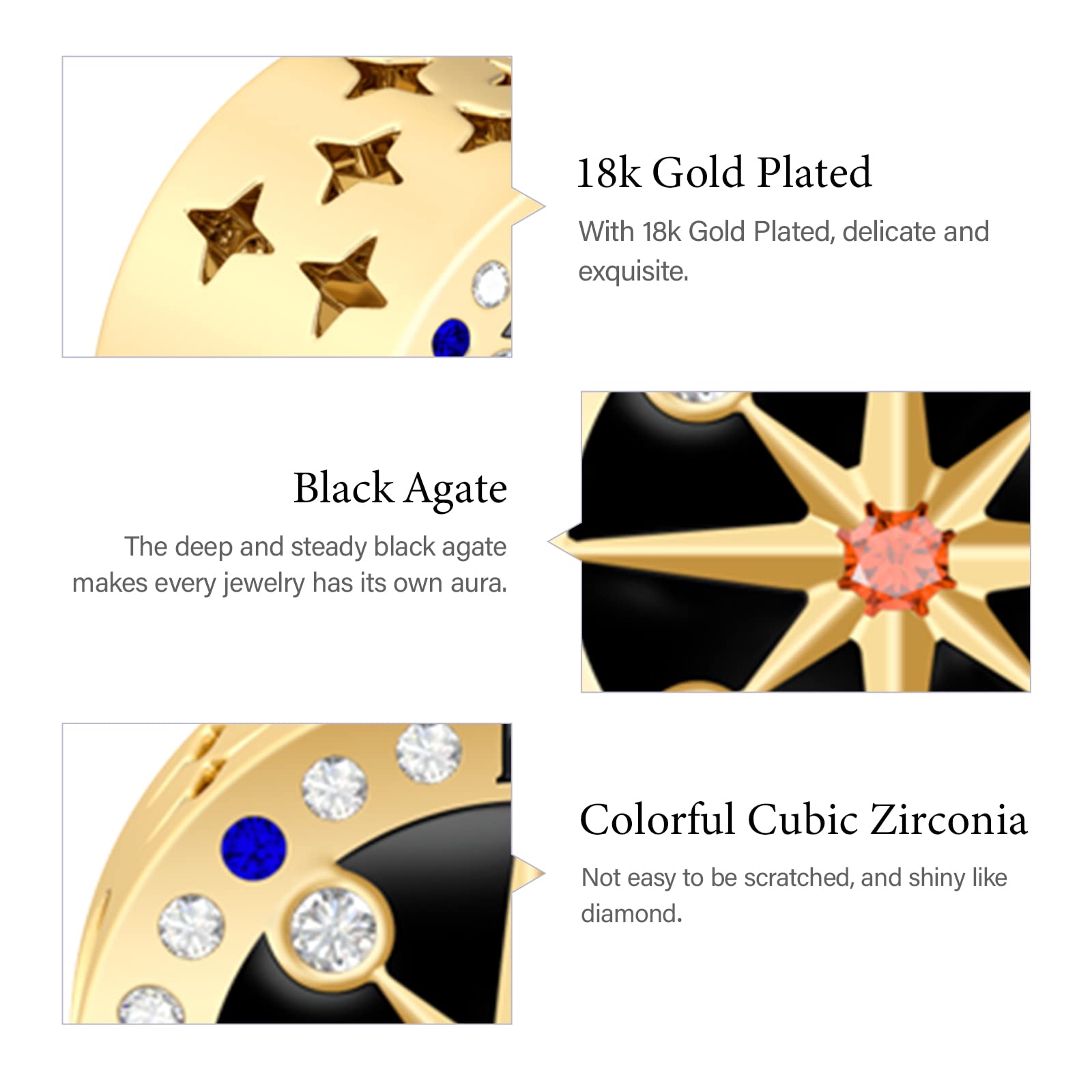 GNOCE 925 Sterling Silver Compass Charm Bead - 'You Are My World' Jewelry Gift for Women & Men, Perfect for Bracelets & Necklaces - Ideal for Christmas, Anniversaries & Travel Accessories (2 Gold)