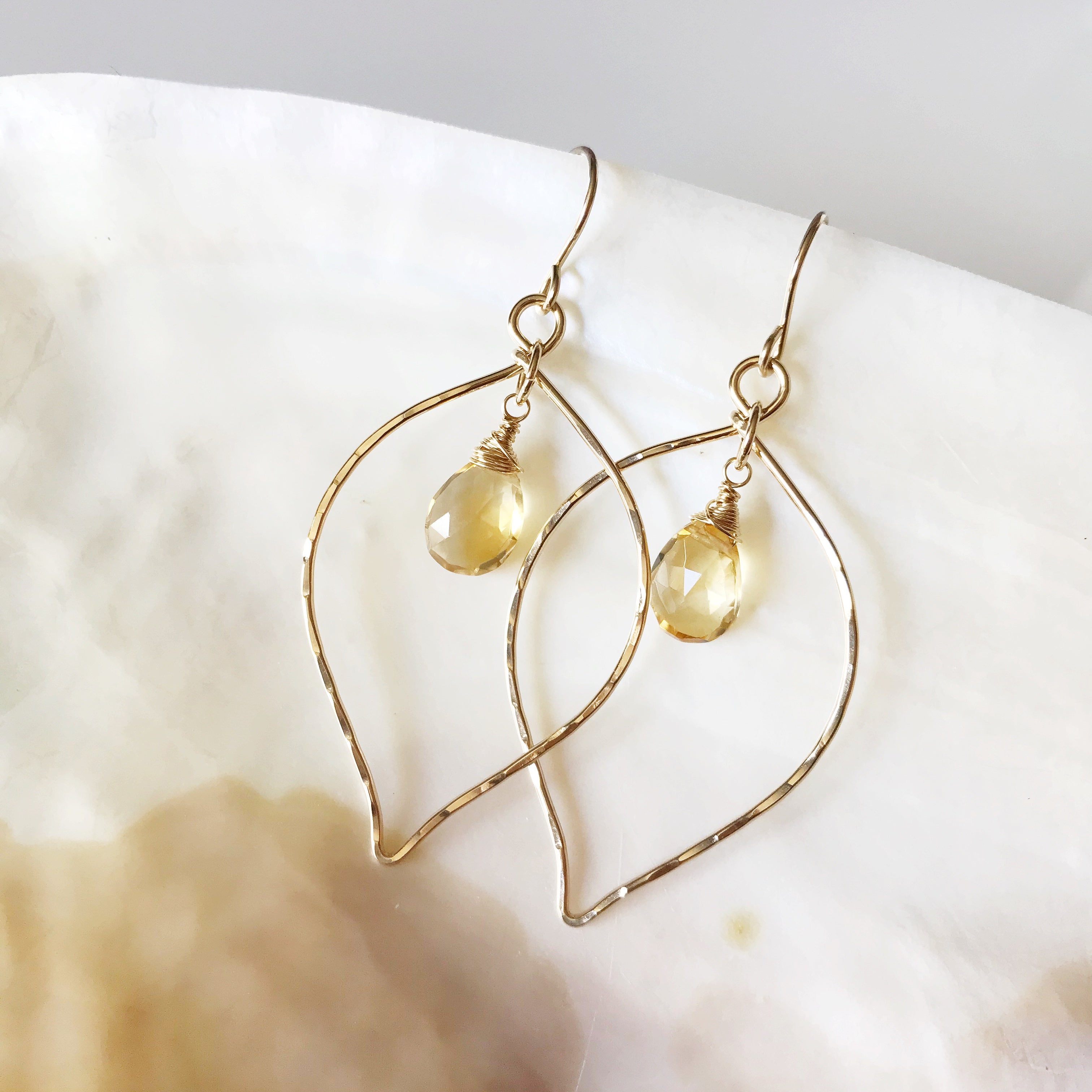 DOREE Citrine Stud Earrings (E446) - Elegant Gemstone Jewelry for Women, Perfect for Parties & Special Occasions