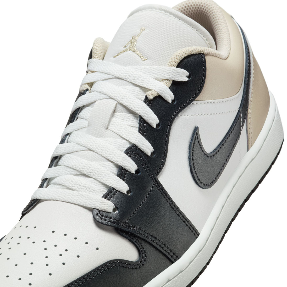 Air Jordan 1 Low 'Summit White Off Noir Rattan' Sneakers - Men's Basketball Shoes for Casual Wear & Street Style Fashion