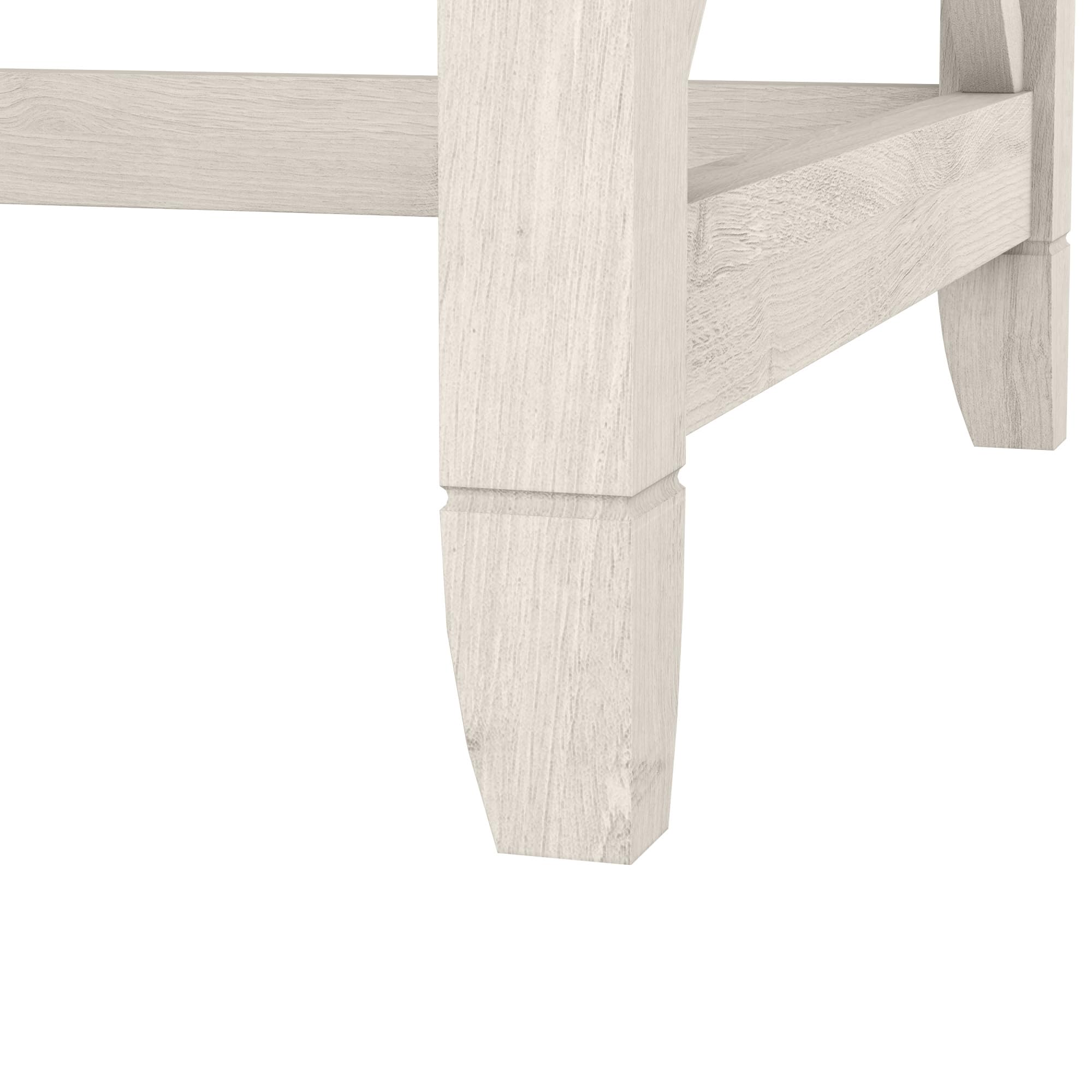 Bush Furniture Key West Collection Writing Desk - Small Modern Farmhouse Style Home Office Desk in Linen White Oak | Perfect for Remote Work, Study & Small Spaces