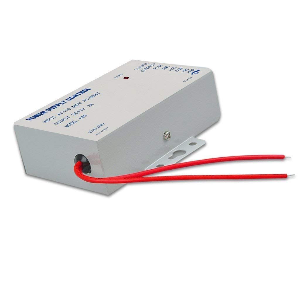 12V DC Power Supply Controller for Access Control Systems - Converts AC 110-240V to DC 12V - Compatible with Electric Strike Locks, Magnetic Locks, Intercoms & Video Door Phones - Ideal for Home Security & Commercial Building Access Control