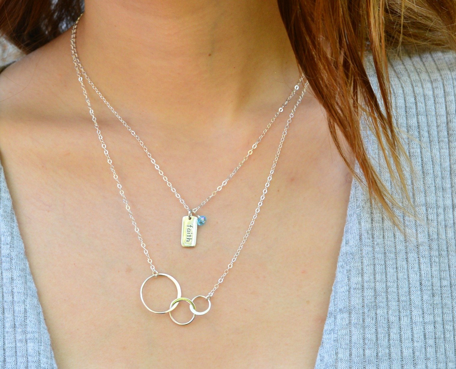 EFYTAL 30th Birthday Gifts for Women - Sterling Silver & Gold Plated 3 Circles Necklace, 30 Year Old Birthday Jewelry, Best Friend Gift, Birthday Decorations for Parties & Celebrations