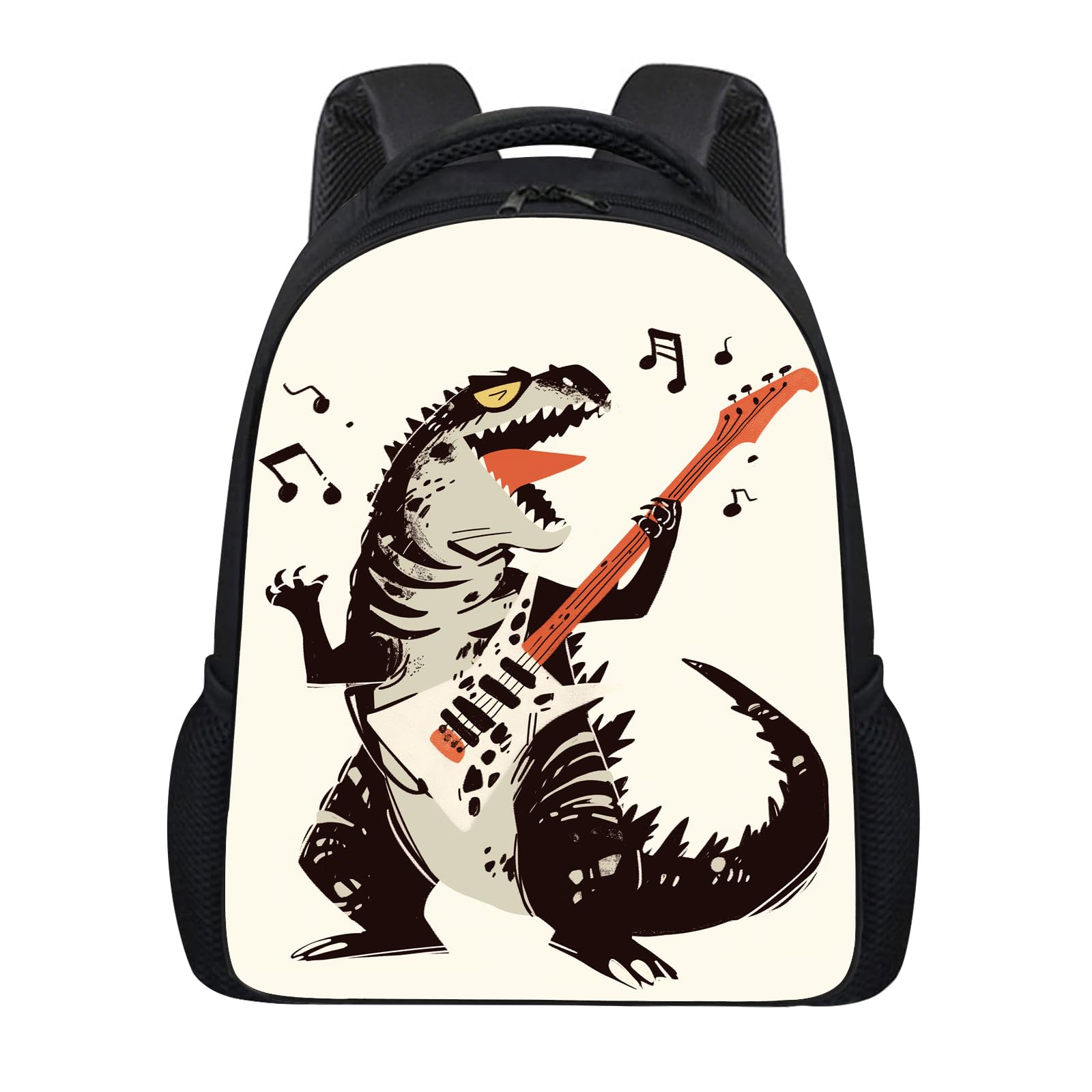 **Dinosaur Backpack for Kids - 13 Inch Preschool & Kindergarten Backpack for Boys & Girls, Fun Music Guitar Design - Perfect for School, Travel & Daily Use**
