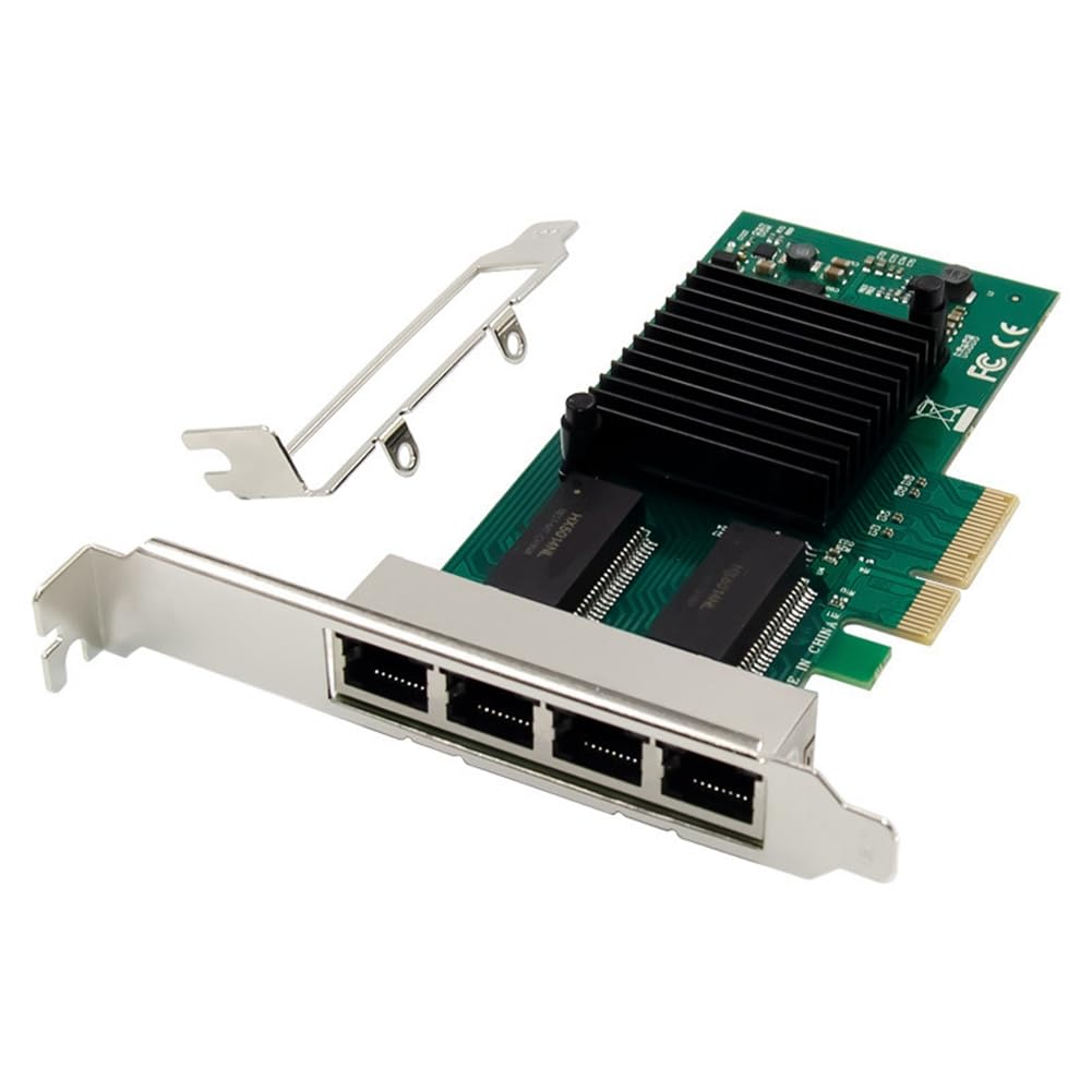 CYBUCH PCI-E Gigabit Network Card - I350-T4 Server Adapter with 4 RJ45 Ports for High-Speed Networking | Ideal for Gaming PCs, Workstations & Data Centers