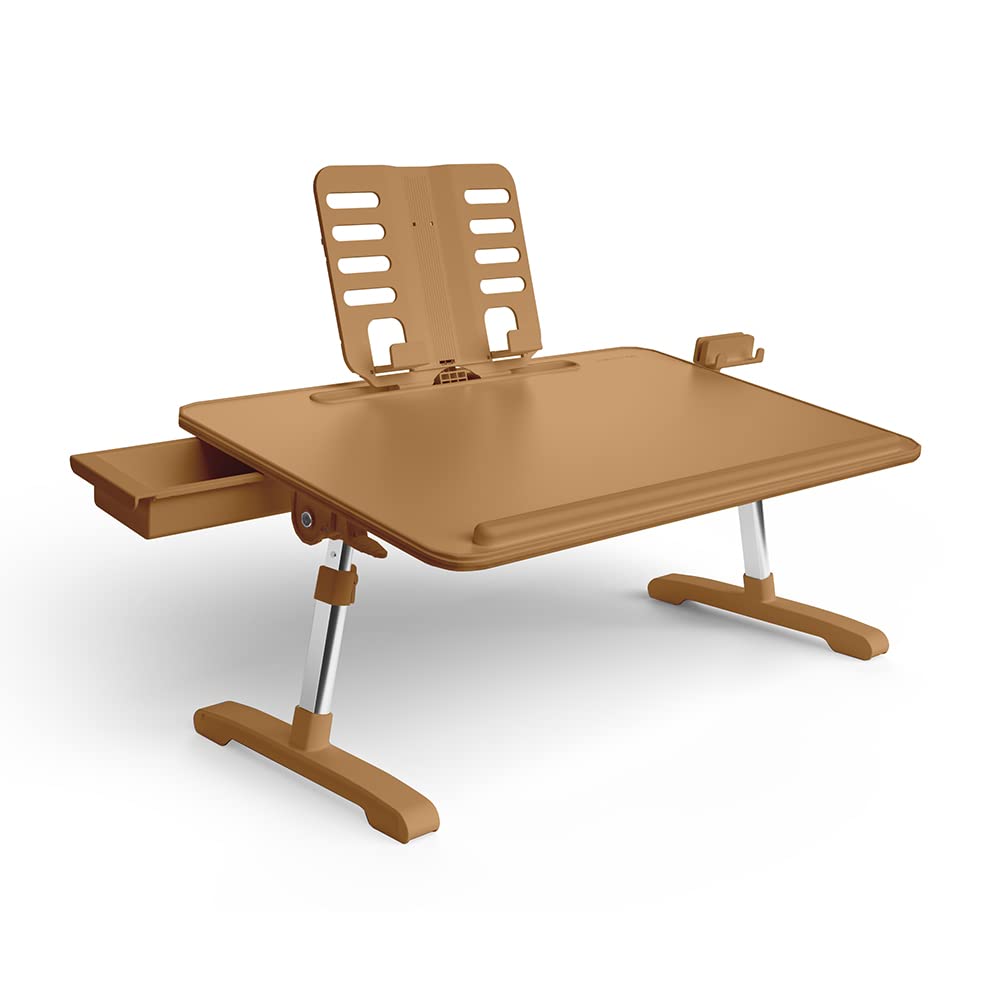 Adjustable Height & Tilt Portable Laptop Desk - Limitless TotalDesk Workstation for Home Office, Bed, Couch (Camel) | Ergonomic Lap Desk for Remote Work, Studying & Gaming