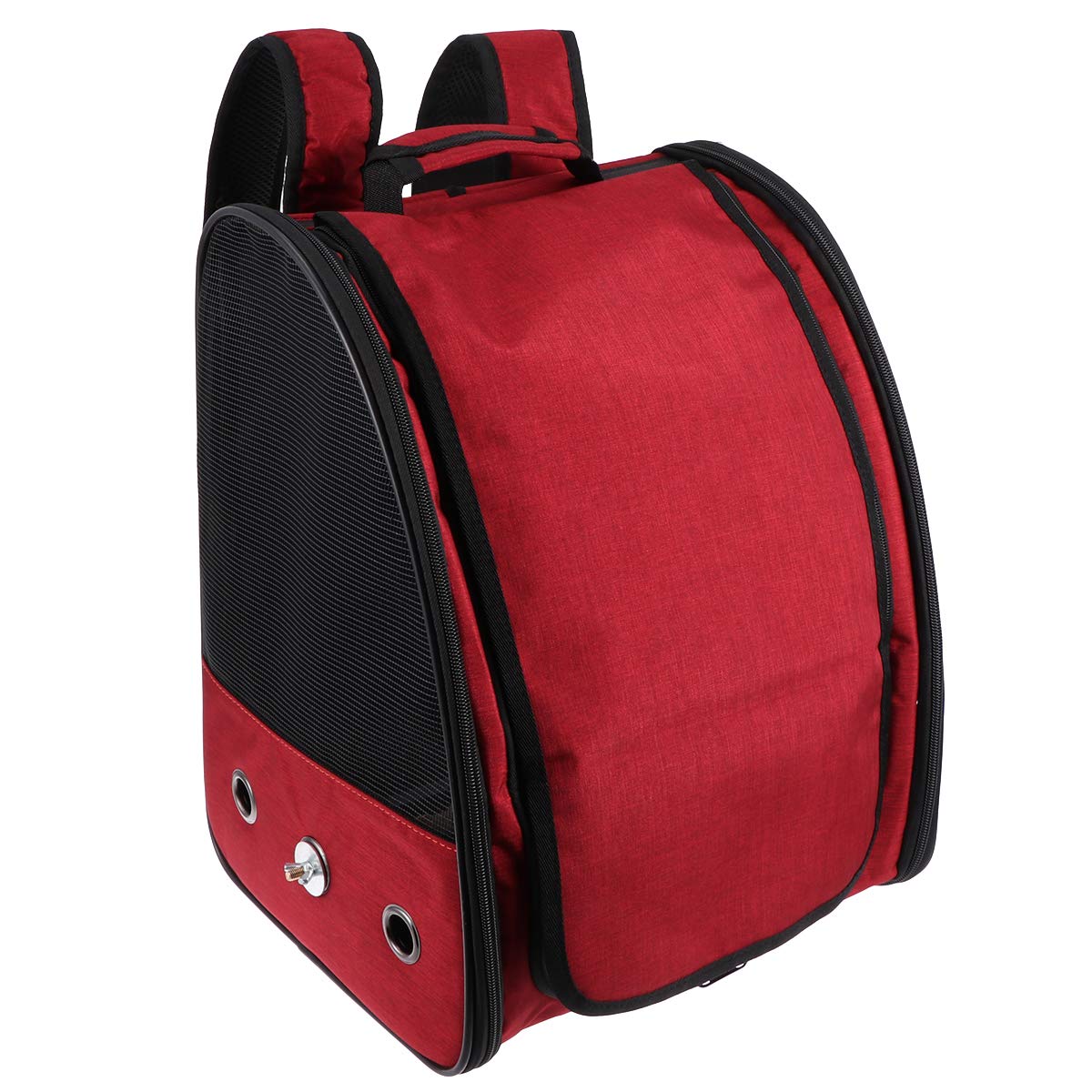 Waterproof Canvas Pet Backpack - Portable Travel Carrier for Birds & Parrots (Dark Red) | Outdoor Adventures, Vet Visits & Daily Commutes | Bird Cage Accessories
