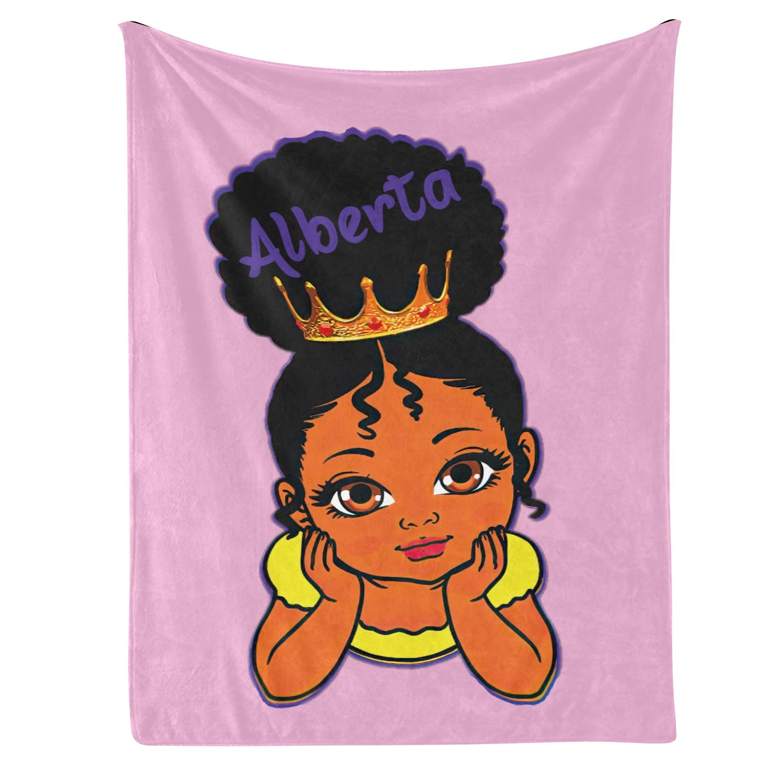 Personalized Baby Blanket for African American Girls - Custom Princess Nursery Swaddling Blanket 30x40 Inches for Baby Boys & Girls - Perfect for Baby Showers, Birthdays, Christenings & Nursery Decor